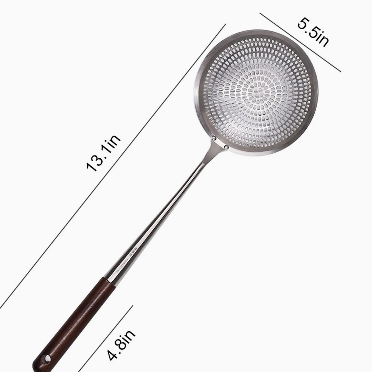Cuchara agujereada Colador de Acero Inoxidable, colador Fino, hogar y colador Comercial de Acero de 13,1 Pulgadas de Largo colador