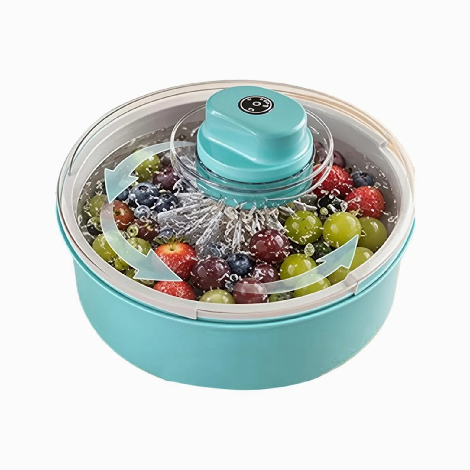 - Centrifugadora de limpieza de vegetales Bayas portátil Tazón de enjuague de alimentos | Dispositivo de limpieza de productos frescos para ensaladas, bayas, fresas, cerezas, uvas, hogar, camping, picnic