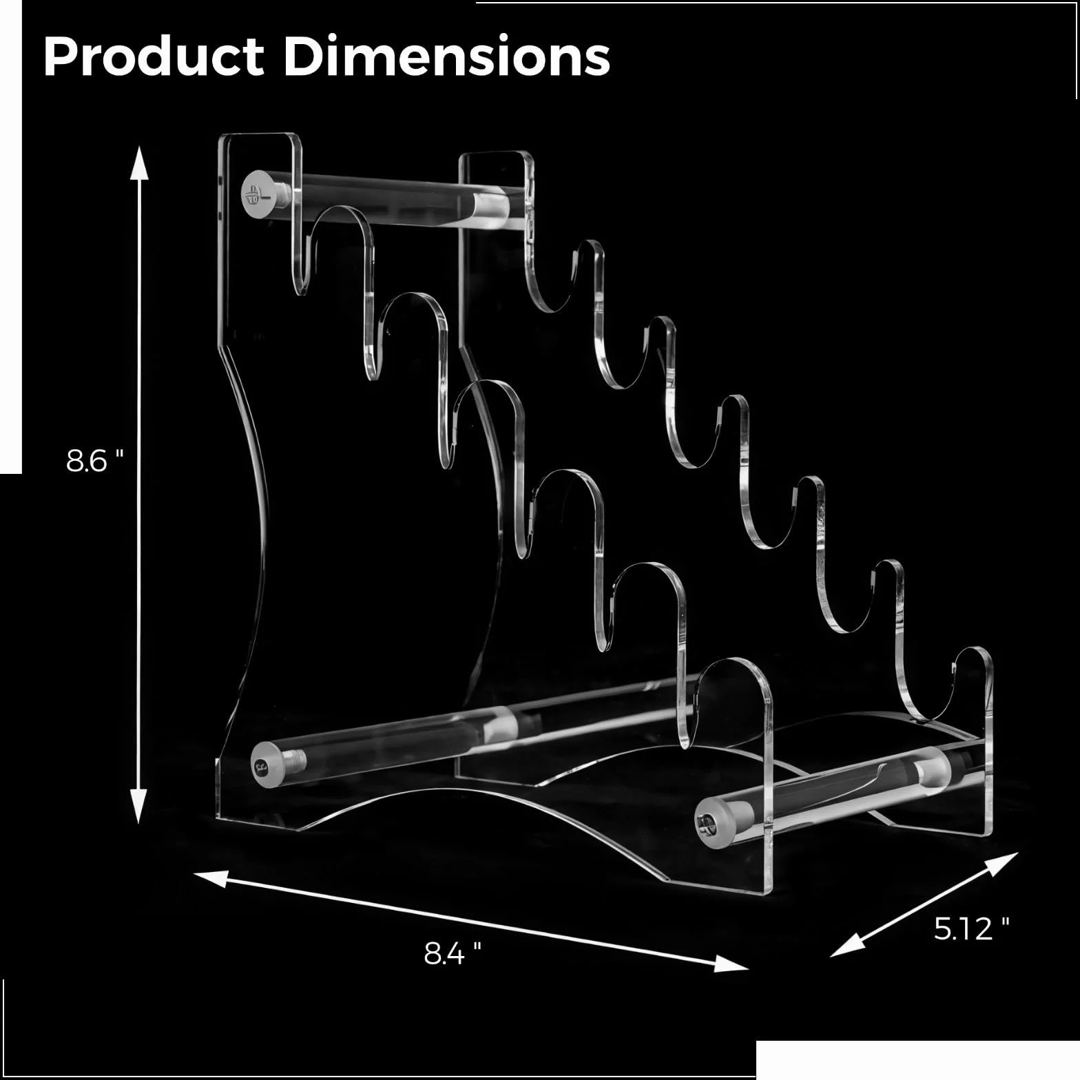 Paquete de 2 soportes acrílicos para cuchillos, estante ligero para cuchillos con 6 capas extraíbles, estante compacto para exhibición y almacenamiento, ideal para fanáticos de cuchillos