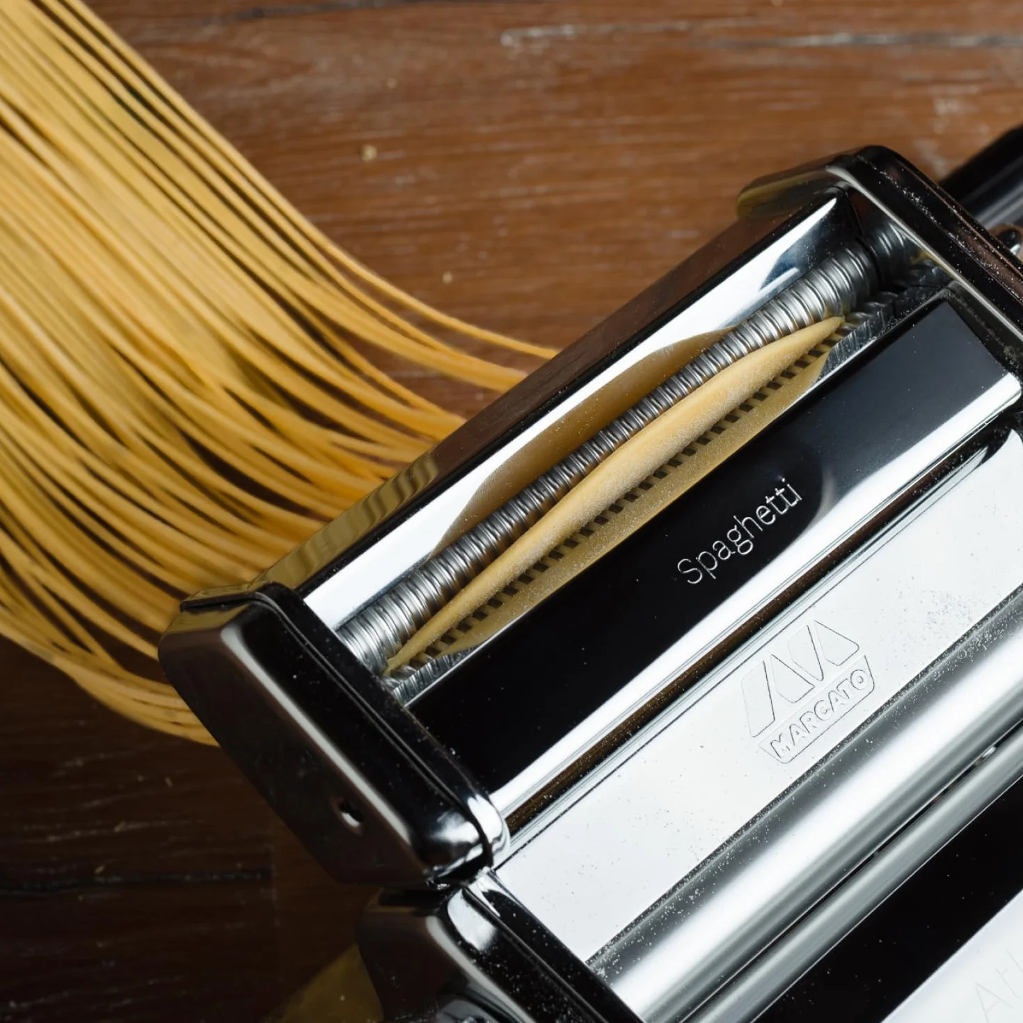 Marcato Spaghetti, Accesorio para Máquina de Pasta Atlas 150, Acero Cromado