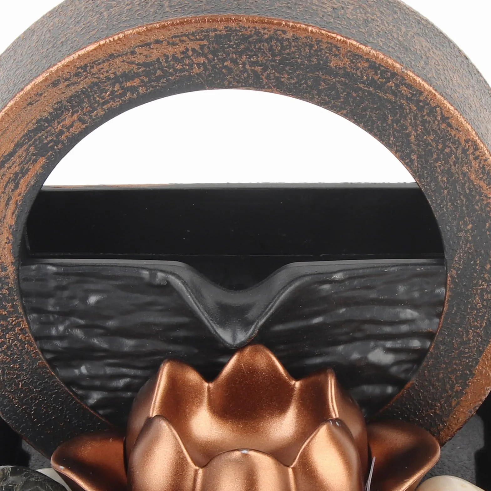 Fuente de escritorio Fuente de escritorio Fuente de cascada interior Cascada Decoración con flores de loto para la decoración del hogar con luz LED y cable USB