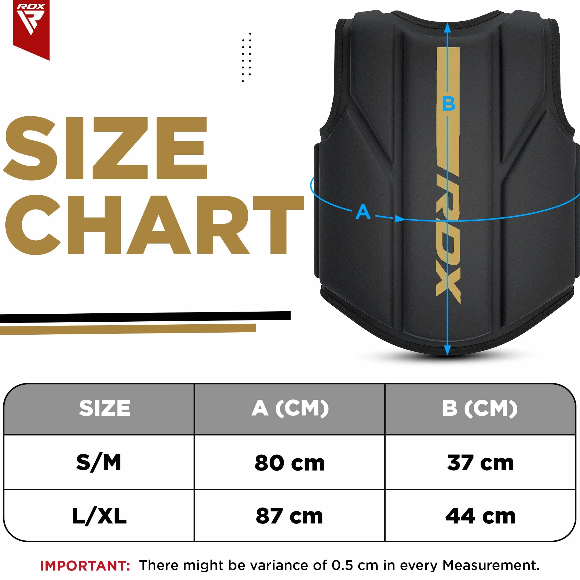 RDX Protector de Pecho Maya Hide Cuero Acolchado Ajustable para Muay Thai Kickboxing Artes Marciales
