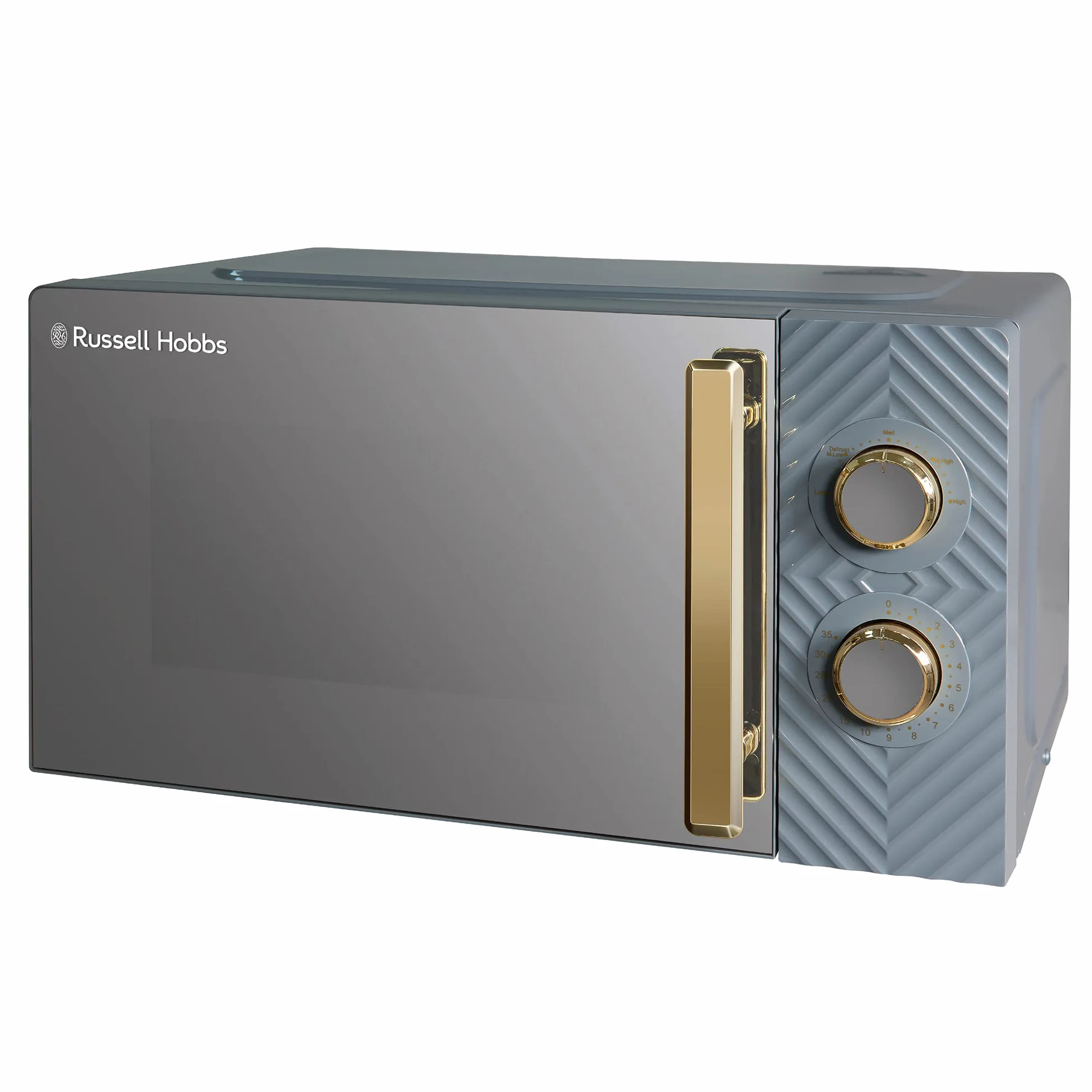 Russell Hobbs - Microondas manual de 17 litros y 700 W, color gris, con diseño de ranura, 5 niveles de potencia, temporizador integrado y función de descongelación, fácil de limpiar RHMM723G