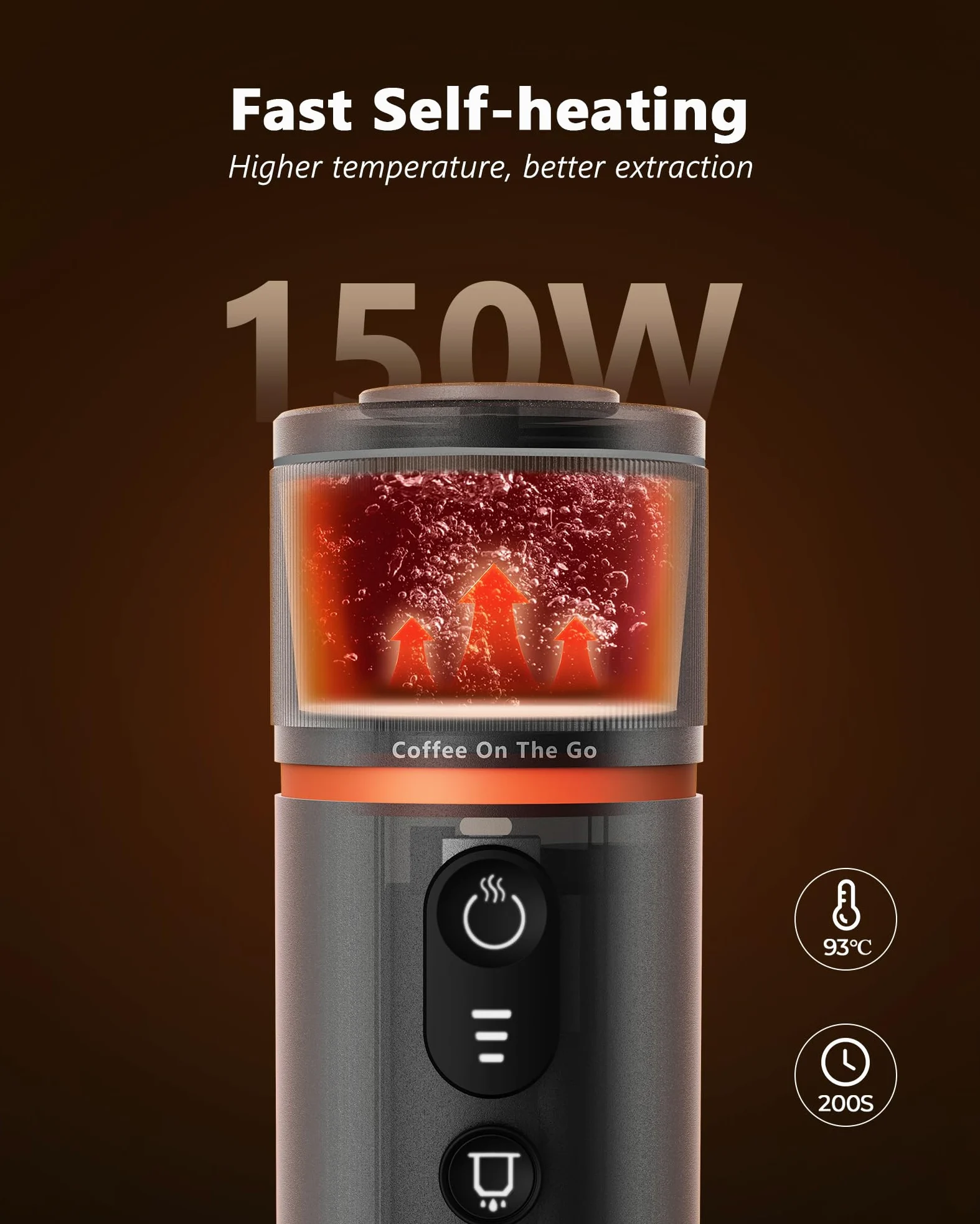 CONQUECO Cafetera Portátil con Cápsula de Espresso - 12V Máquina de Café Electrica con Batería - para Coche Camión y Viajes - Compatible con Cápsulas Originales Nespresso y Cápsula L'or（Blanco）