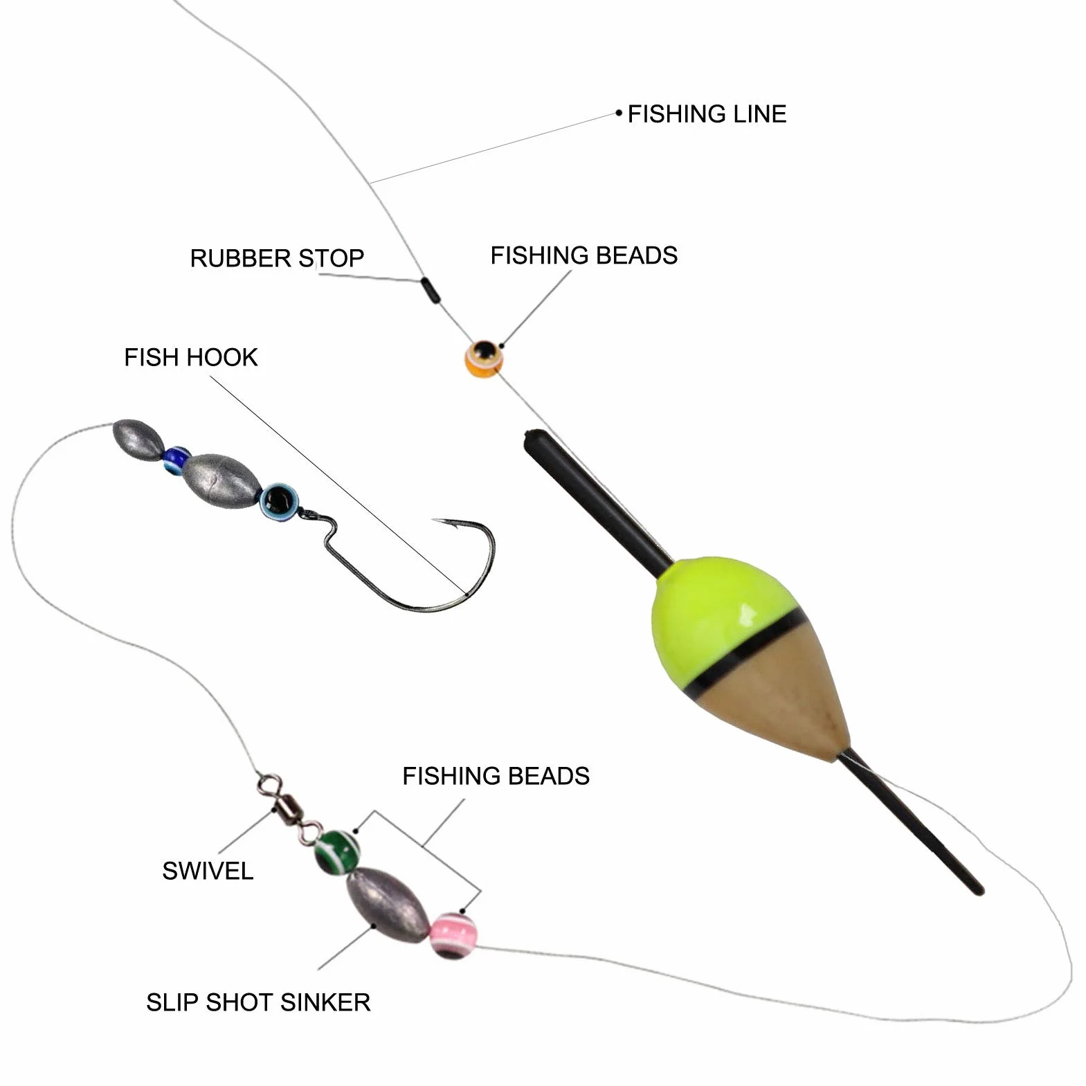 Flotadores de Pesca de Madera de Tung Bobbers Ultraligero Flotador