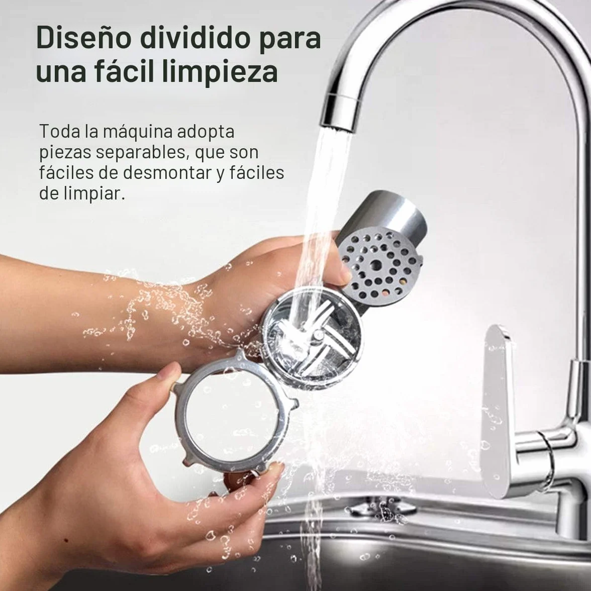 SINZUX Picadora de Carne y Salchichera Eléctrica, 2800 W Enchufe para Picar Carne y Salchichas, Gira Hacia Adelante y Hacia Atrás, con 3 Placas de Corte Diferentes (Negro)