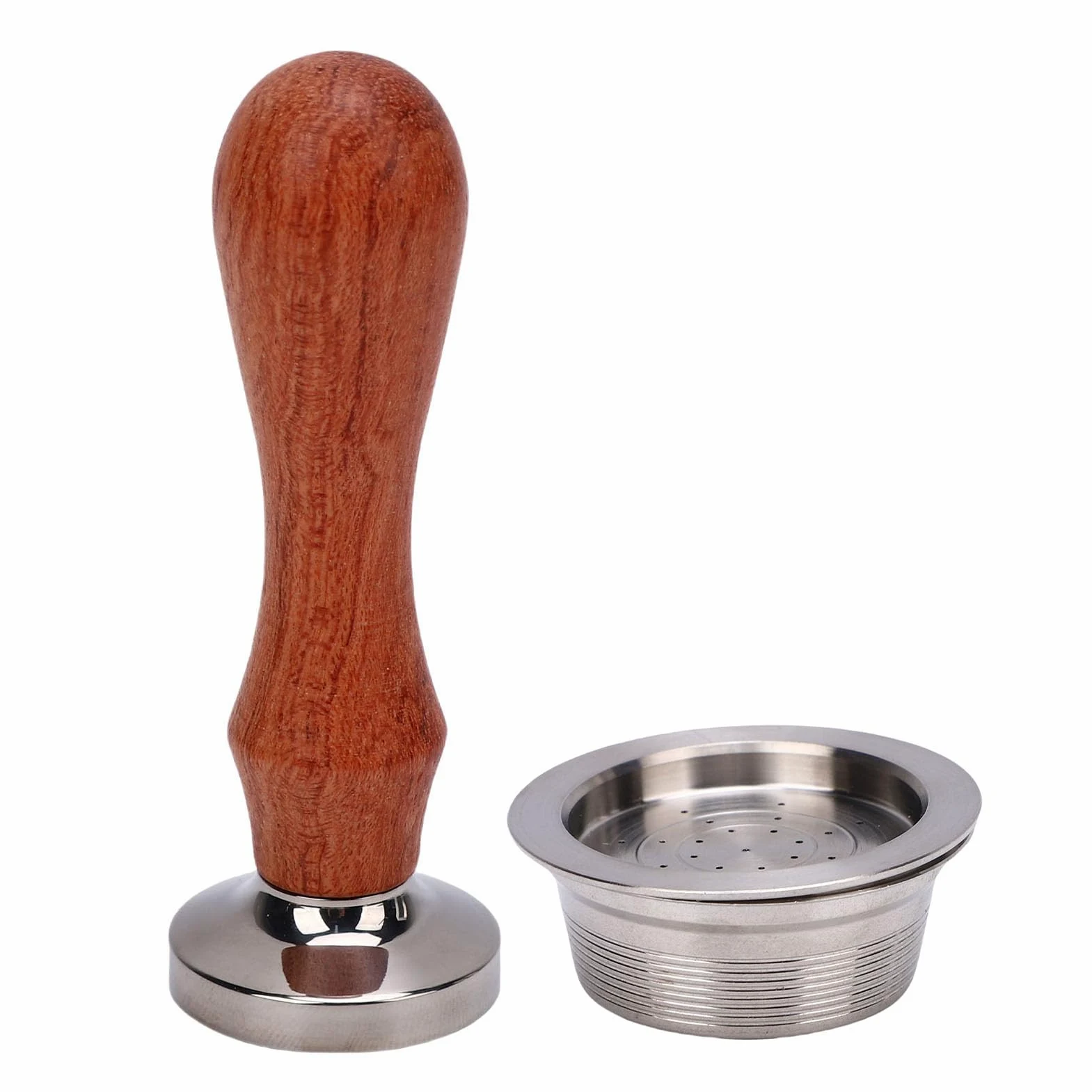 Generic Cápsula de Filtro de café Reutilizable de Acero Inoxidable con Cuchara y Compactador, Cápsulas Recargables Ecológicas para Máquinas Mio