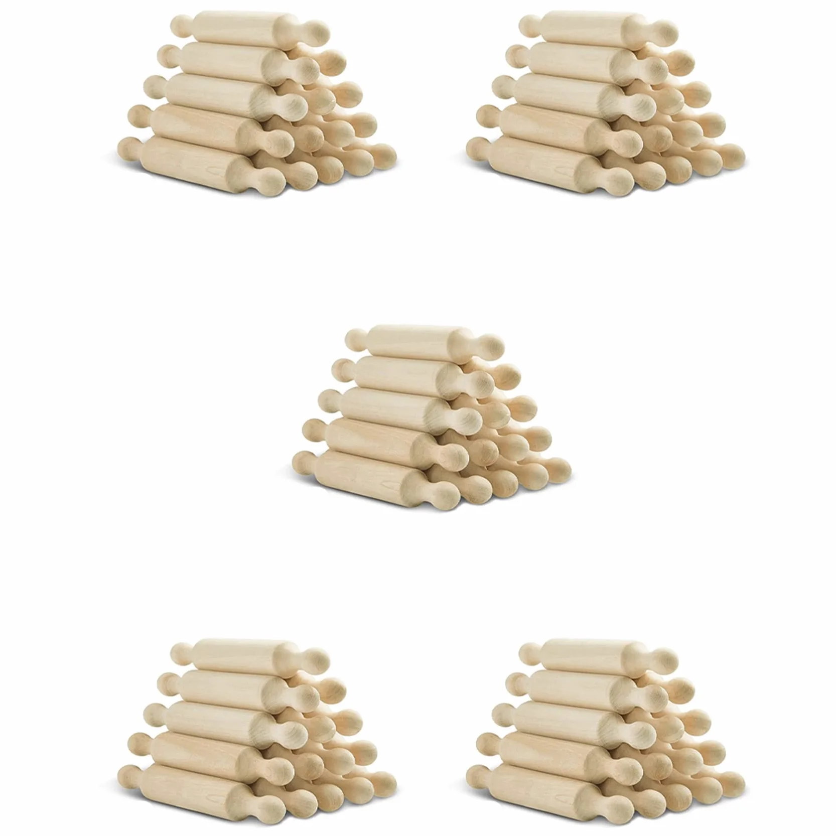 Mini Rodillo de Madera de 75 Piezas, 6 Pulgadas de, Rodillo para Hornear de Cocina, Rodillo Pequeño para Masa de Madera para Niños, Fondant