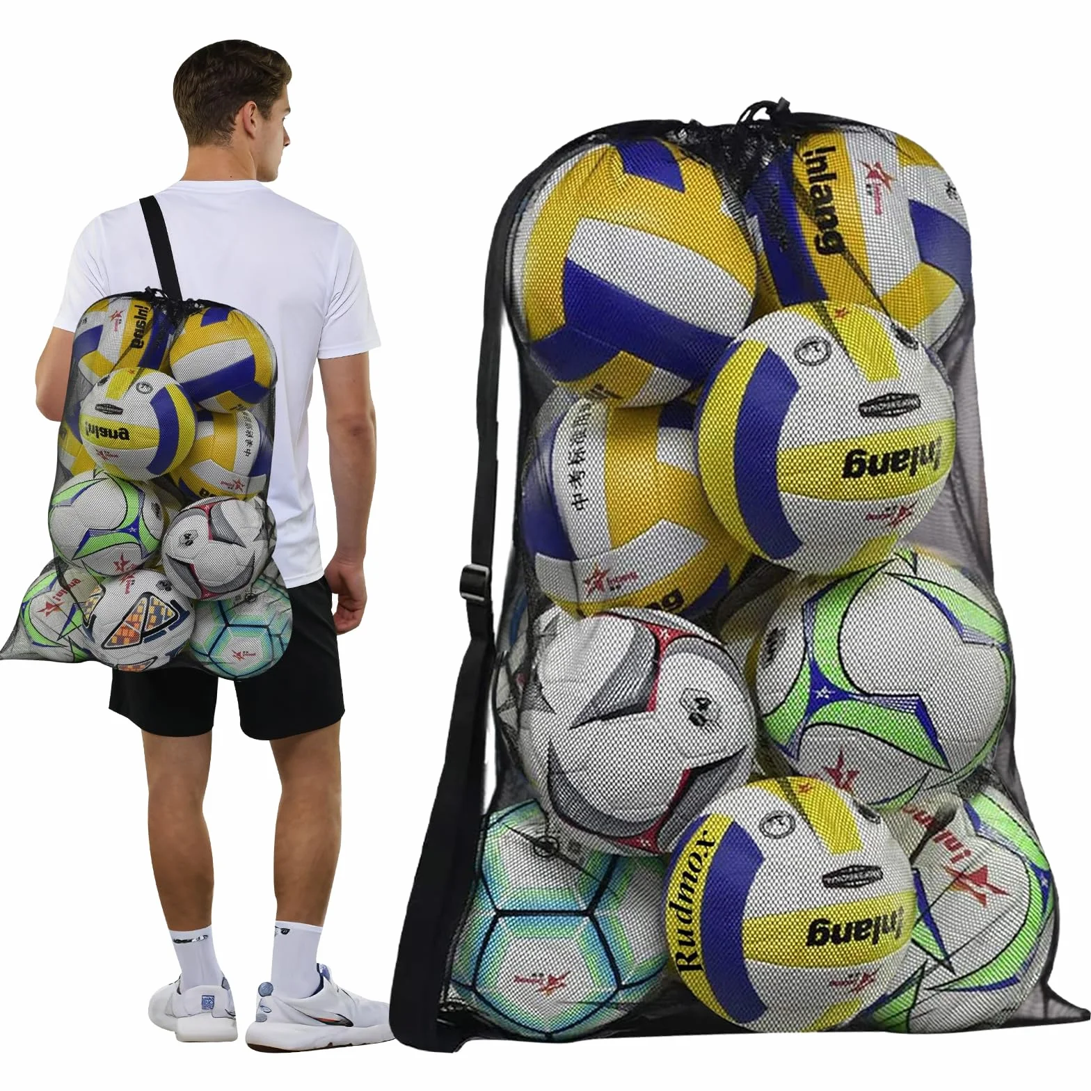 Saco de Pelotas Grande, Bolsa de Almacenamiento para Baloncesto, Soccer, Rugby y Voleibol