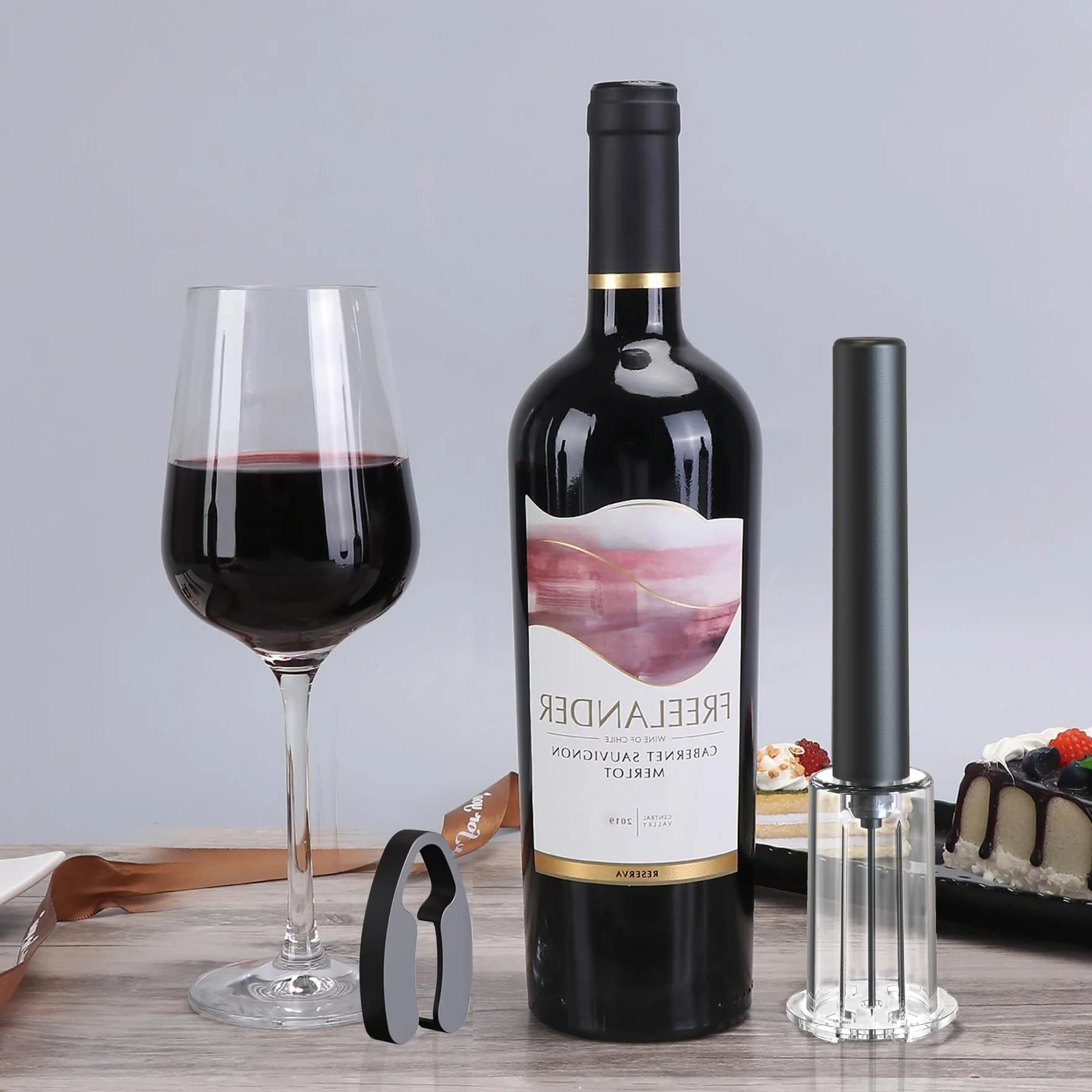 Sacacorchos a Presión de Aire, Abrebotellas Profesional con Corta Cápsulas, Accesorios Vino Práctico para Hogar Restaurantes Fiesta, Regalo para Amantes del Vino