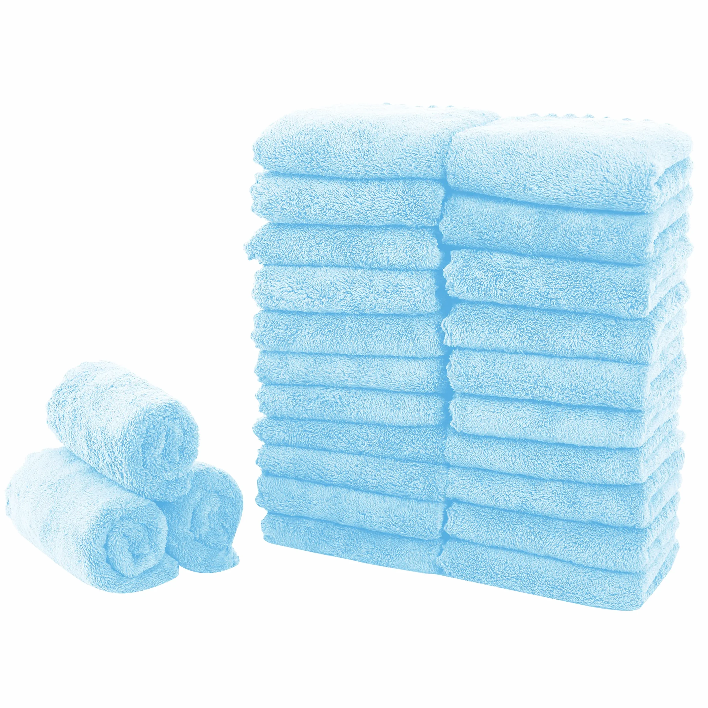 Sunny zzzZZ Paquete de 24 Toallas de Cocina (Aguamarina, 10 x 20 Pulgadas) – No desprende Pelusa – Toallas de Cocina Reutilizables sin Olor, paños de Cocina de Primera Calidad, Toallas de Limpieza de
