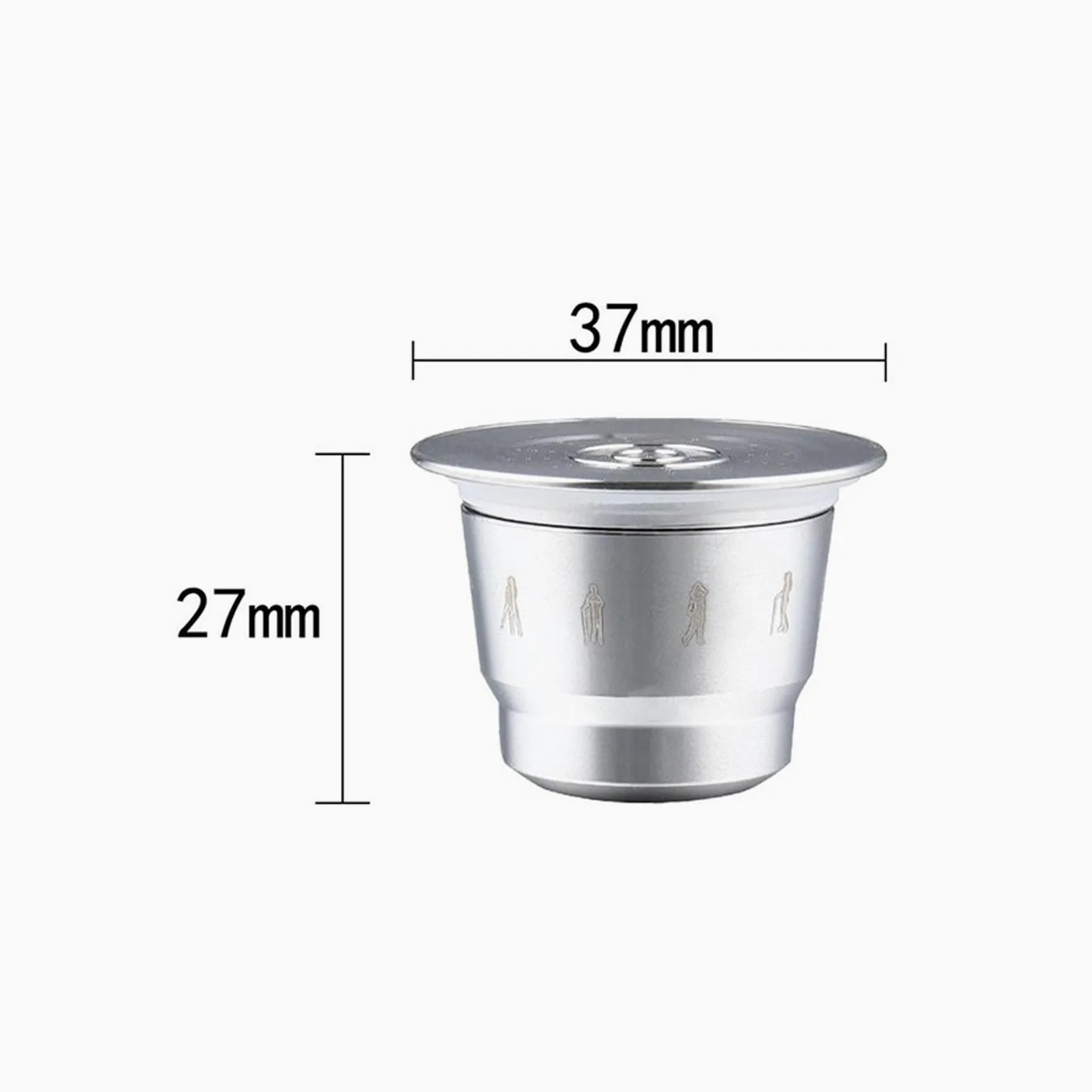 PANGBOER Relleno de café recargable apto para instantáneos de acero inoxidable, cápsulas de regalo de cumpleaños, cápsulas de filtro de taza de concha, cápsulas ecológicas, filtro de cápsulas de acero