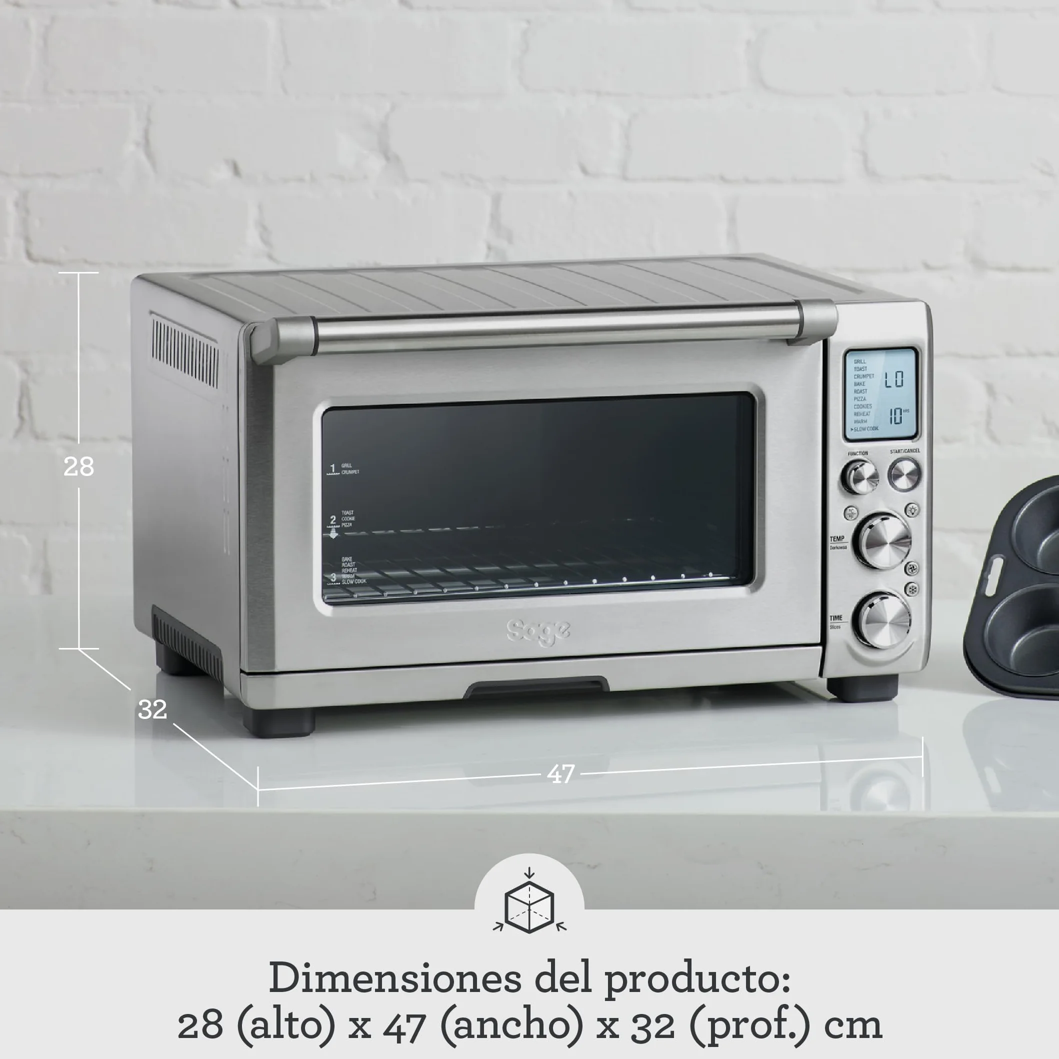 SAGE The Smart Oven Pro horno 2400 W, 28 x 47 x 32 cm