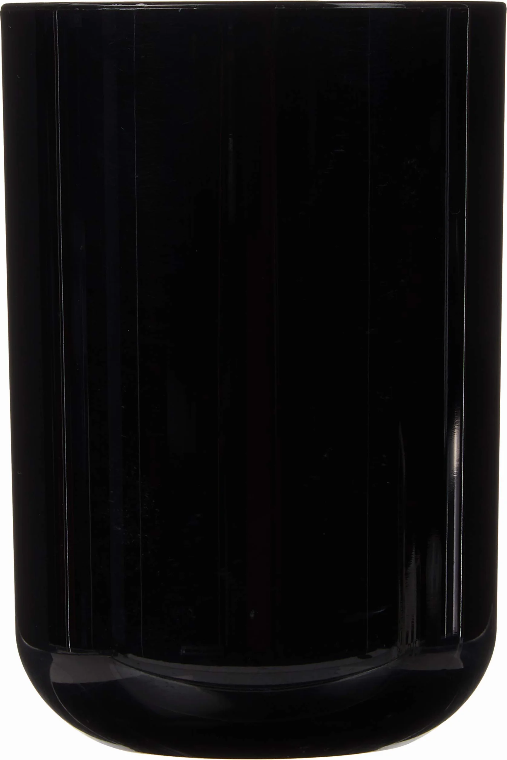 MSV - Vaso INAGUA - Diseño Elegante para baño - Ø7,1 x 10,5 cm - Negro - Ideal para artículos de Aseo - Plástico Duradero - Acabado Liso