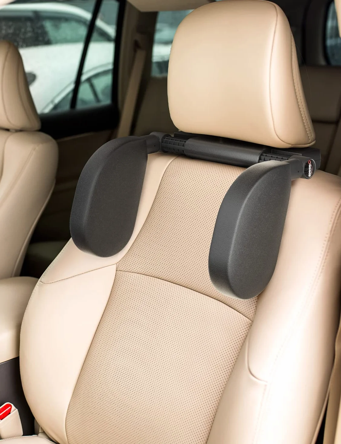 Oasser Reposacabezas Coche 360 Grados Ajustable Cuero Transpirable Negro