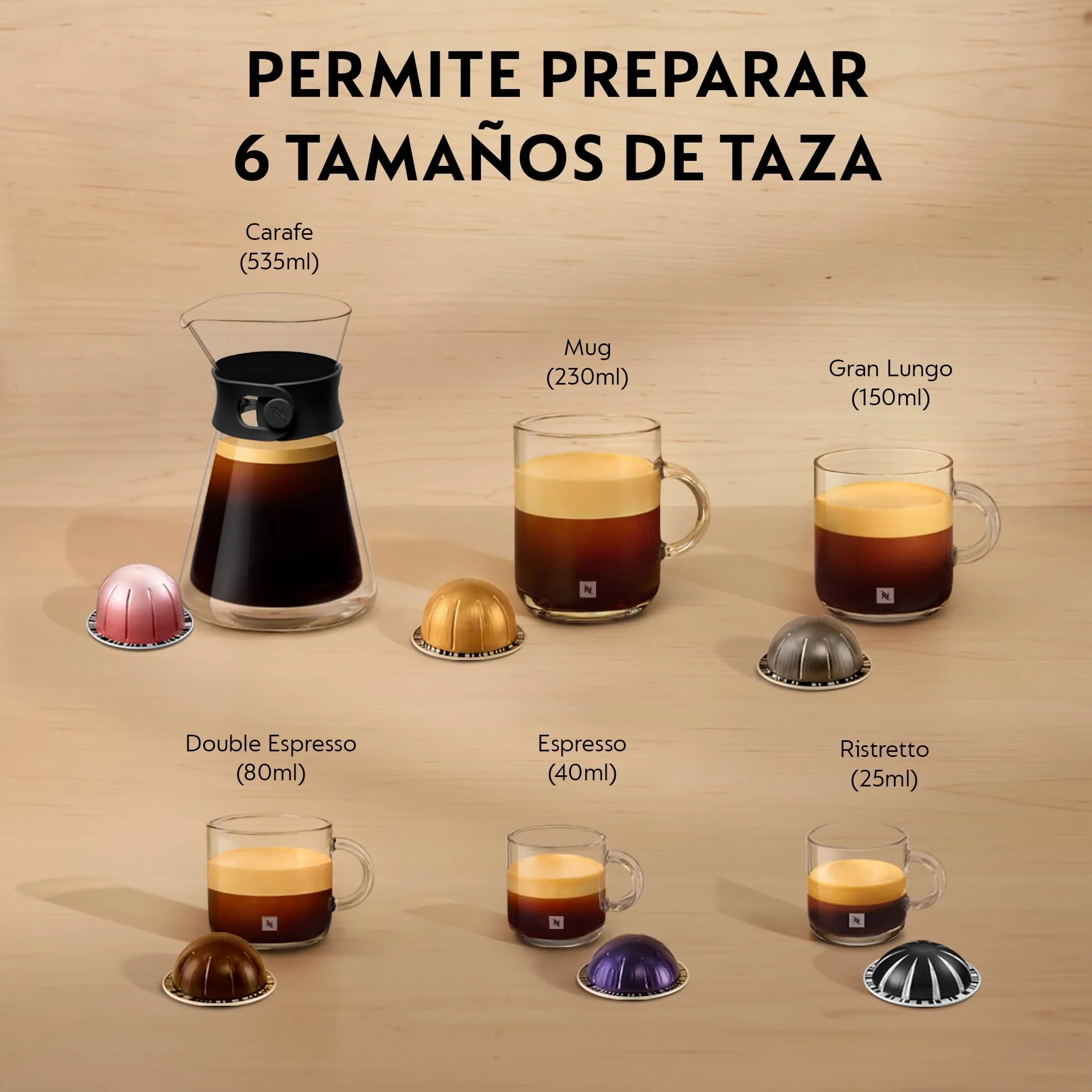 De'Longhi Nespresso Vertuo Lattissima ENV300.B, Máquina de Café Automática con Espumador de Leche Automático, Cafetera de Cápsulas Individual, 5 Tamaños de Taza, 1500W, Negro Mate y Brillante | Cafetera con sistema de leche integrado, 5 tamaños de taza, c