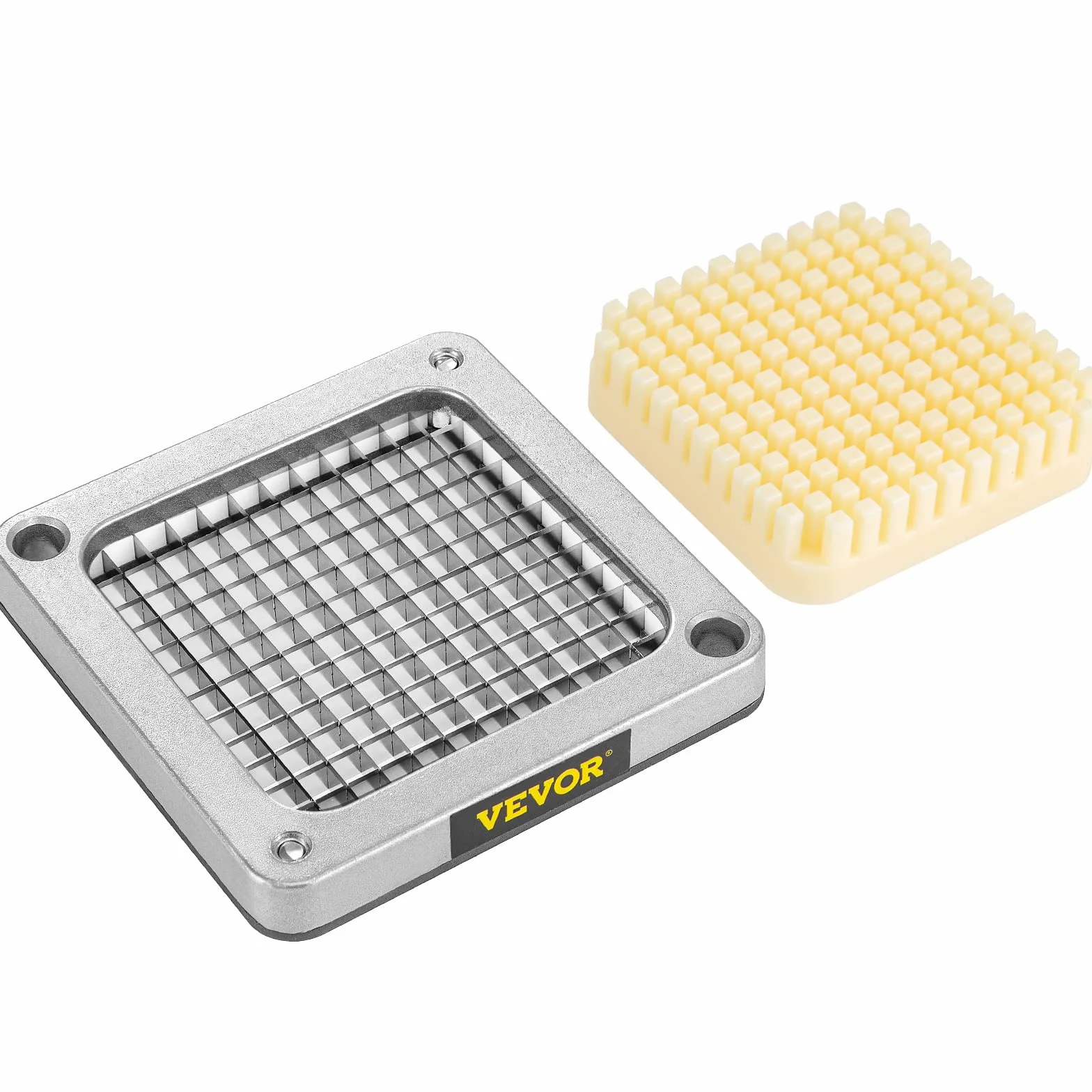VEVOR Cuchilla picadora de repuesto 1/4" 3 piezas de cuchilla para freír francesa con 6 cuchillos adicionales piezas de acero inoxidable y bloque de empuje para cortar patatas, zanahorias, pepinos