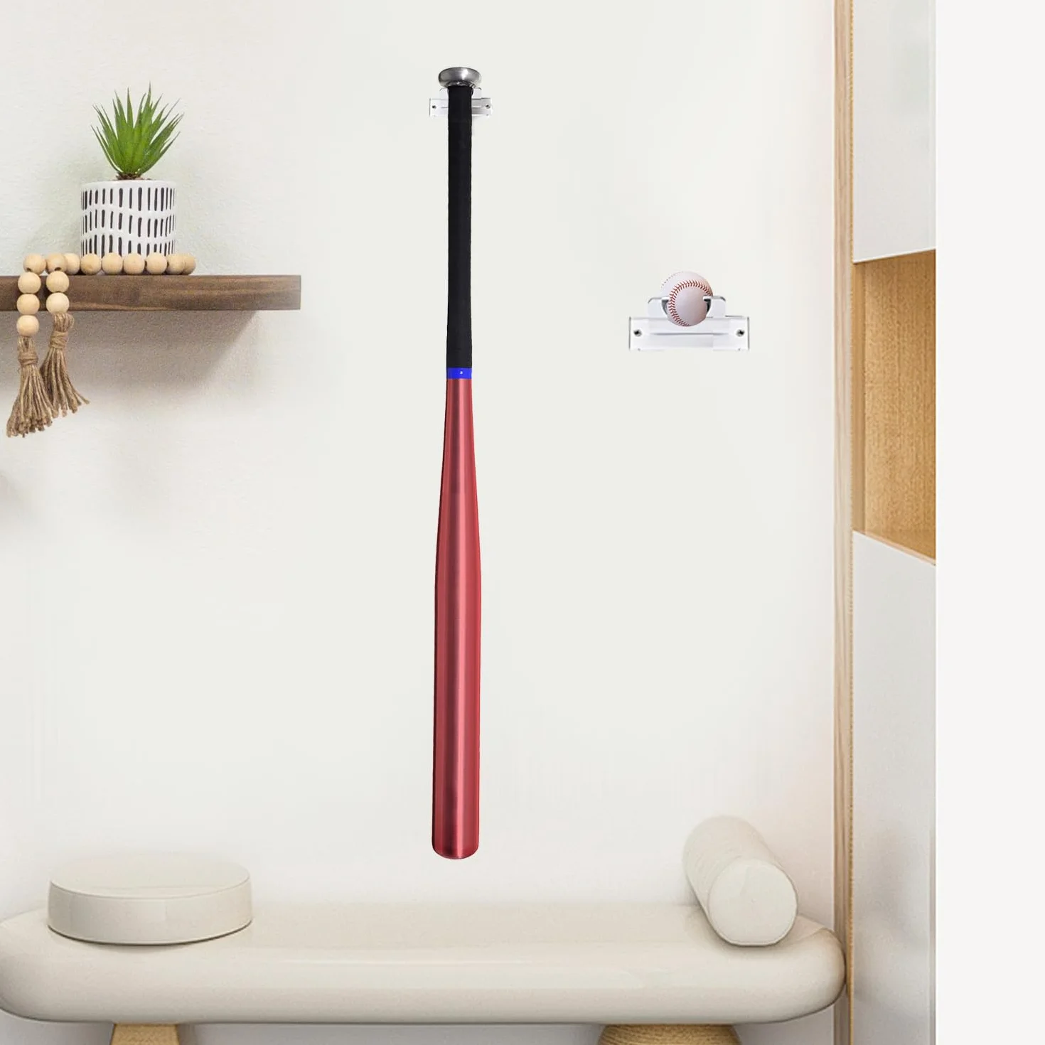 Soportes Para Bate De Béisbol, Vitrina Vertical, Estante De Exhibición Para Montaje En Pared, Colgador De Acrílico Resistente (10x4x7cm)