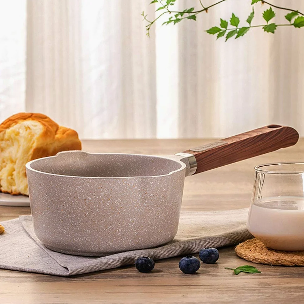 Cazos Cacerola para leche Cacerola antiadherente de aleación de aluminio Tapa de vidrio Olla para sopa Cacerola antiadherente Cacerola para salsa con tapa de vidrio (Blanco) Cacerola para leche/cacero