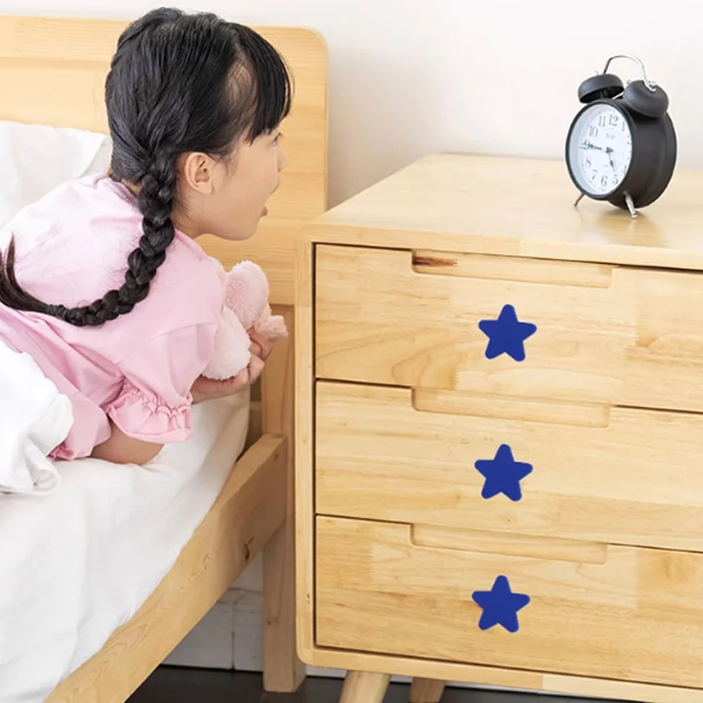 2 piezas Tiradores en Forma de estrella Manilla Puerta Habitación infantil Perilla para Cajón Asas de gabinete Tiradores Armarios de Goma Manijas Multicolor