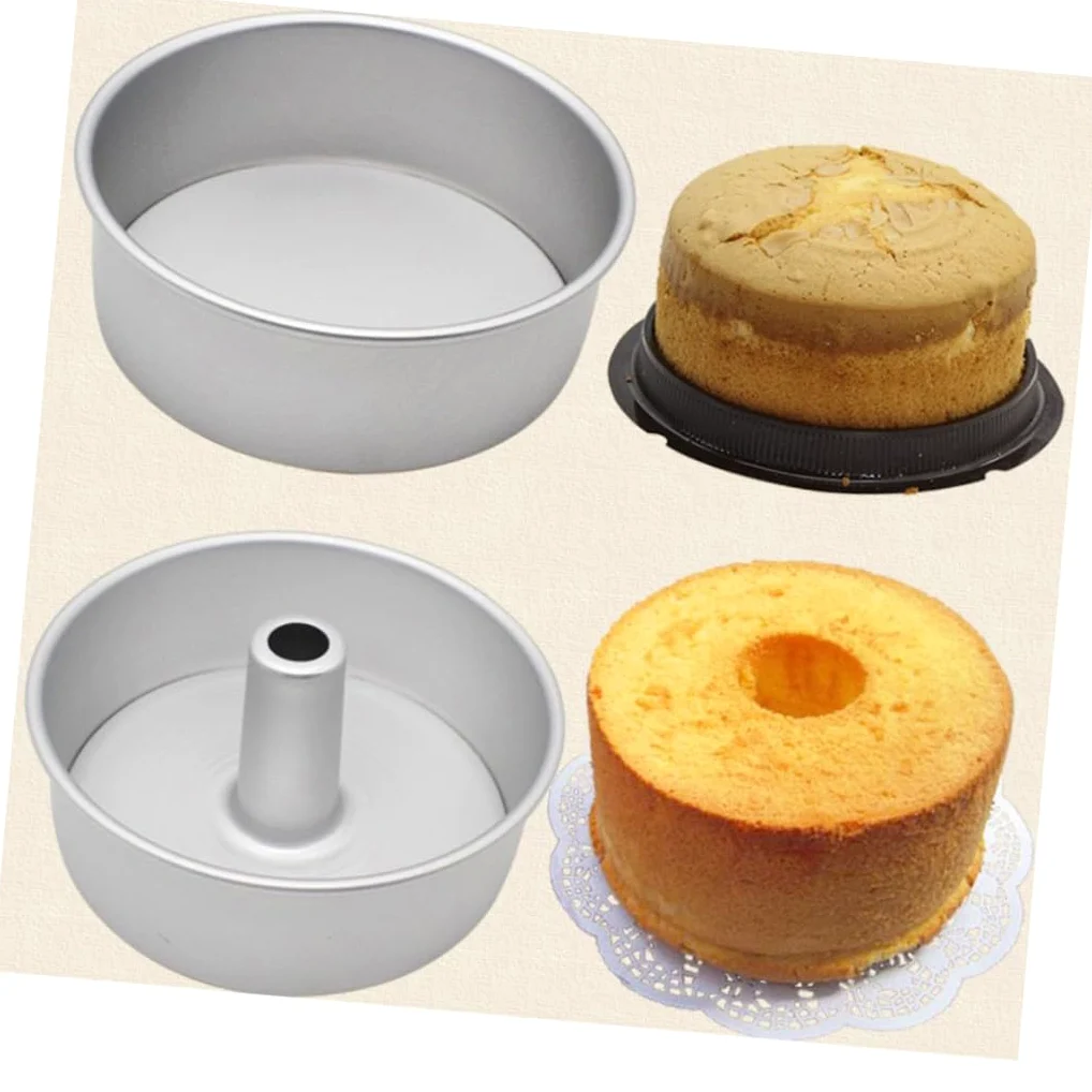 Molde para Pastel Redondo Hueco de Aleación de Aluminio, 3 Piezas, Fondo Desmontable, Adecuado para Repostería Casera y Horneado Uniforme