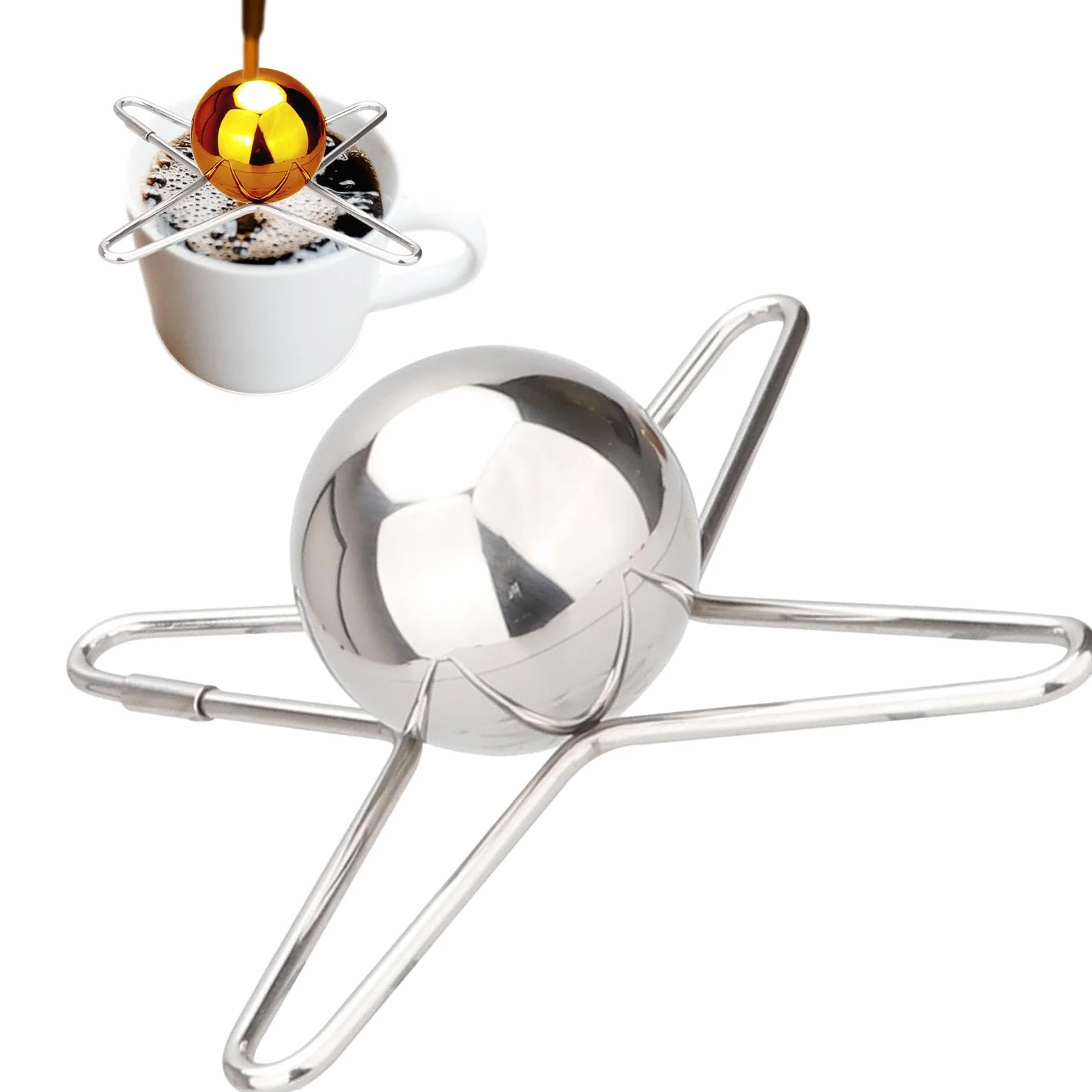 Bola Enfriadora De Café - Bola Enfriadora De Café Reutilizable De Acero Inoxidable, Esfera De Enfriamiento Duradera | Bola Congelada De Metal Para Espresso, Bola De Café Helado, Herramienta De Café