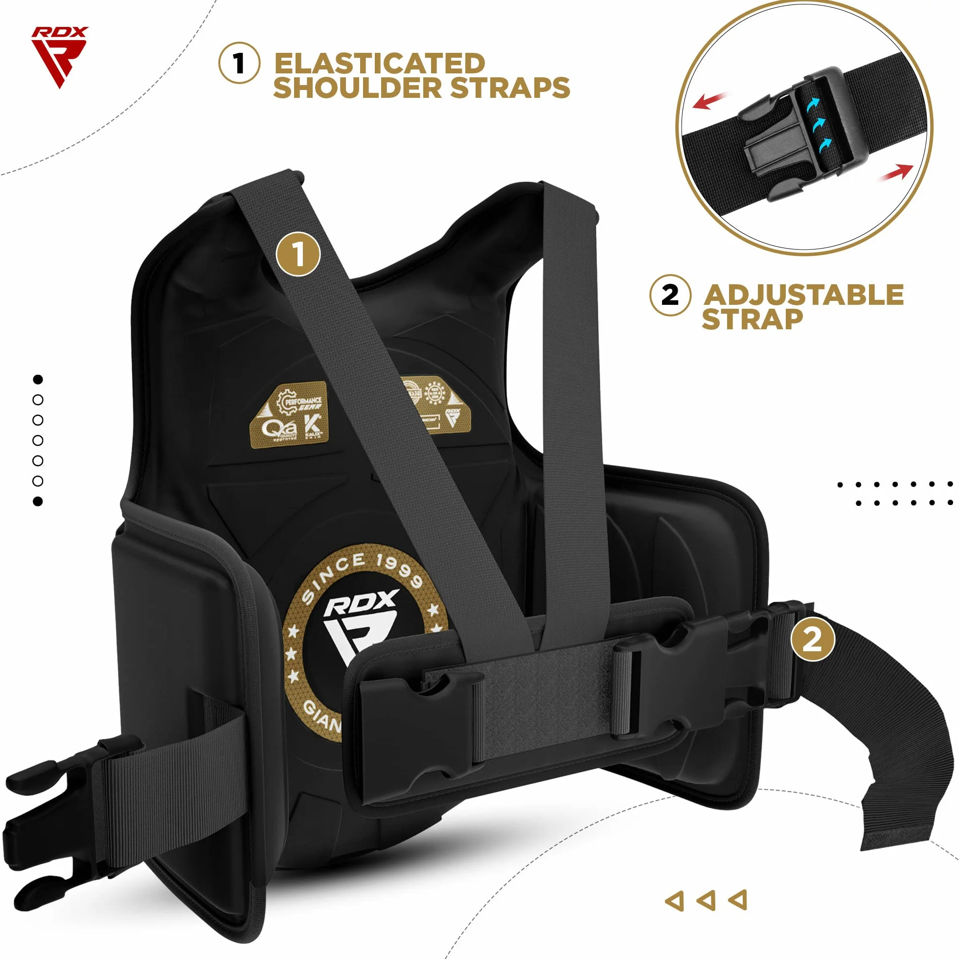 RDX Protector de Pecho Maya Hide Cuero Acolchado Ajustable para Muay Thai Kickboxing Artes Marciales