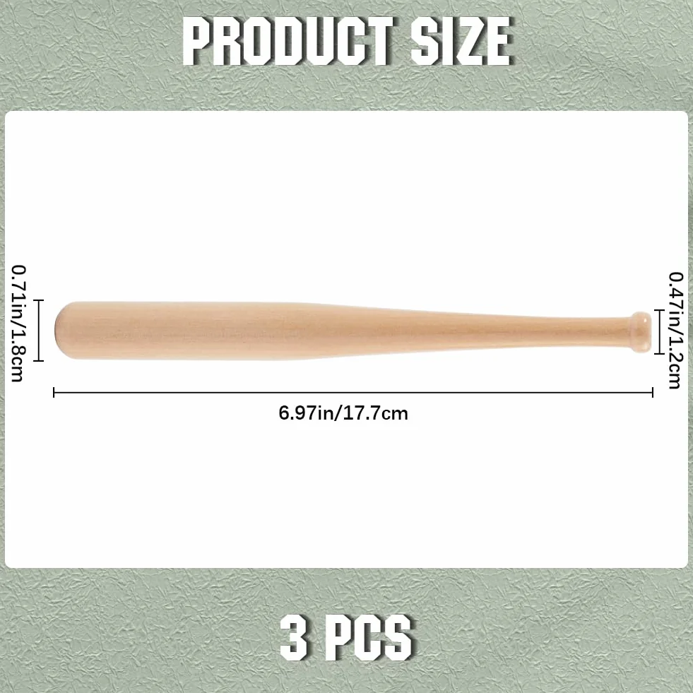GORGECRAFT Mini Bate de Béisbol de Madera 18CM Sin Terminar Llavero Manualidades