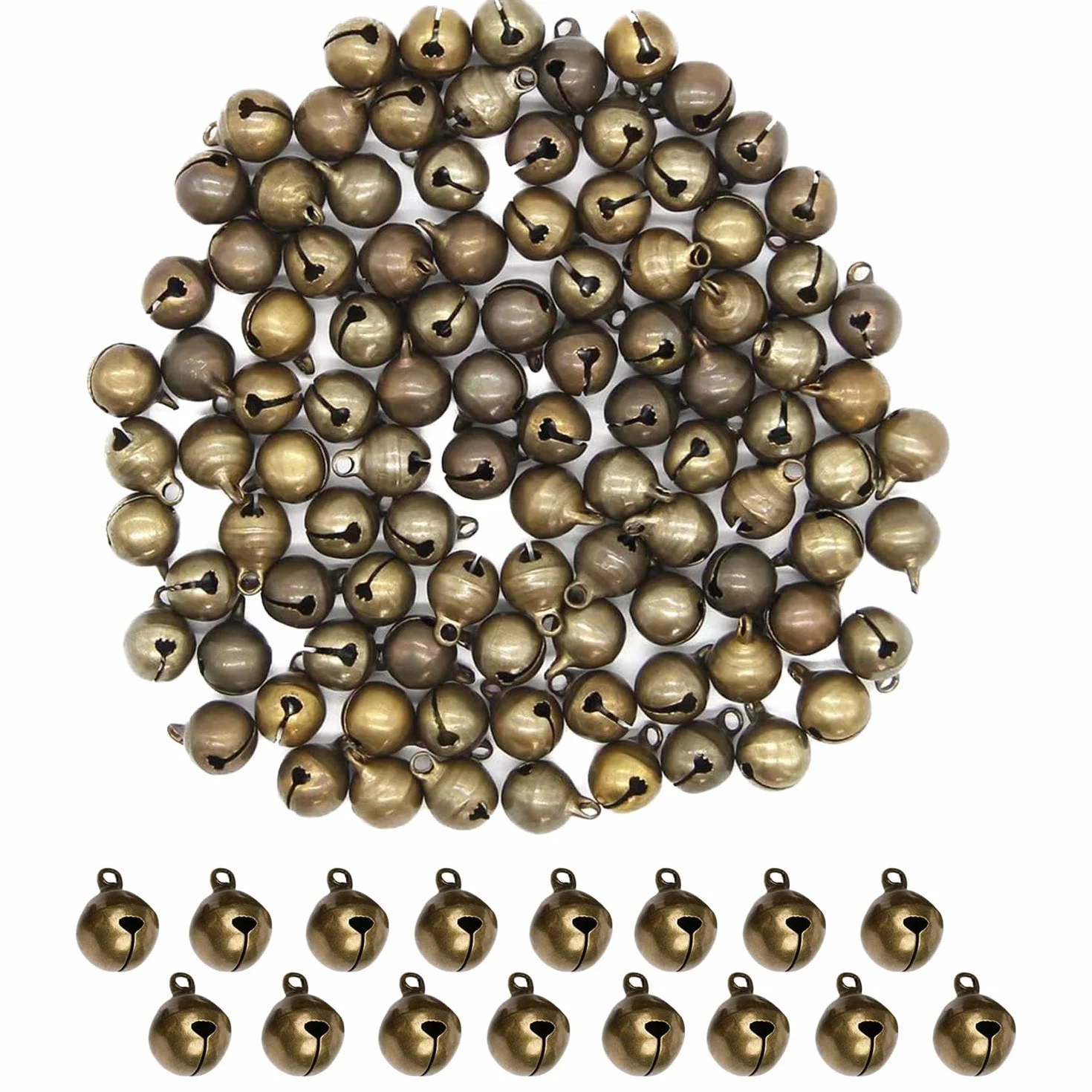 Pequeñas Cascabeles, 200 Piezas 12mm Mini Campanas, Cascabeles De Bronce Antiguo, Campanas De Metal para Manualidades, para Joyas, Manualidades, DIY Creativos, Decoración De Fiestas