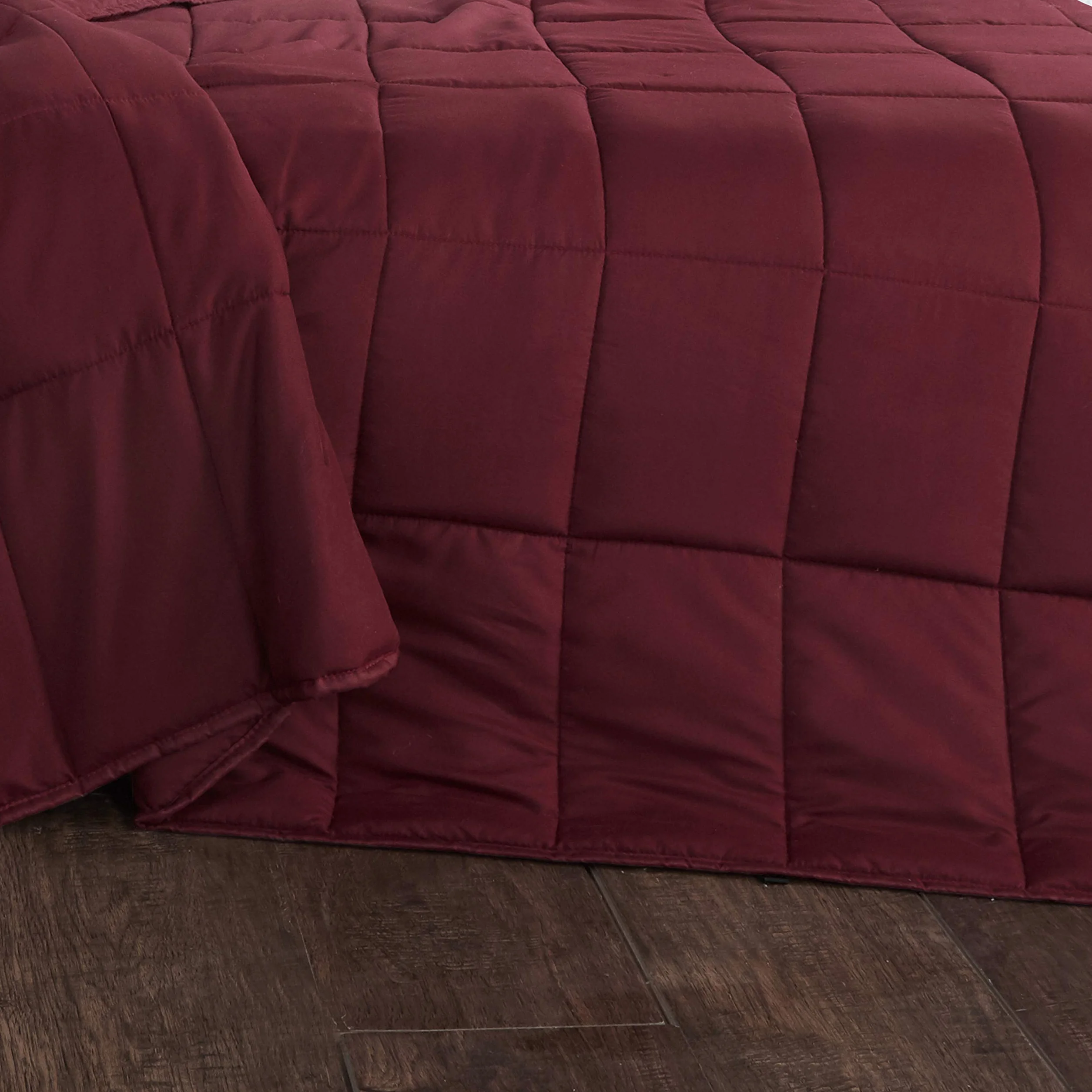 DREAMLANDING Manta con Peso de Gravedad con Funda Sustituible, Manta con Peso con Relleno de Perlas de Vidrio para Adultos, Manta Pesada para Ansiedad (Burgundy, 150 * 200 cm, 6,8 kg)