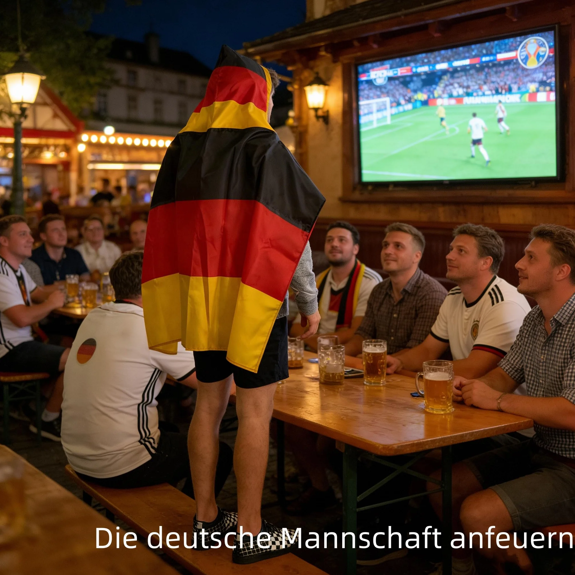Bandera de Alemania 140 x 80 cm, 100% poliéster con mangas