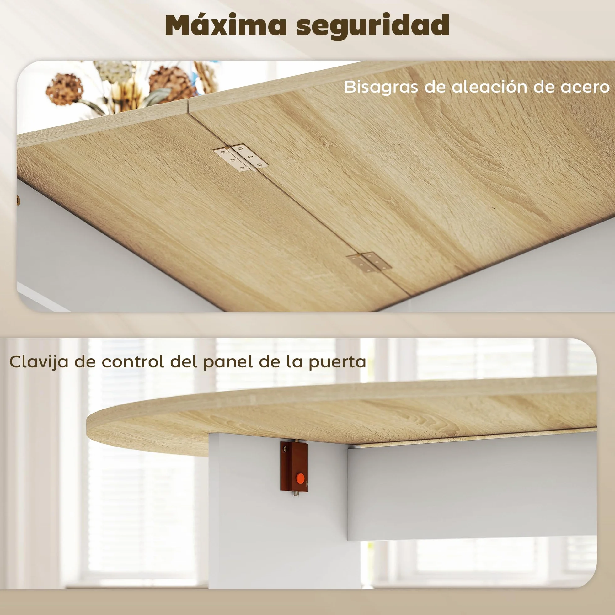 HOMCOM Mesa Plegable de Comedor, Mesa de Cocina Plegable Ovalada, 163x80x75 cm con Alas Abatibles, hasta 6 Personas, para Comedor, Salón, Espacio Pequeño, Natural
