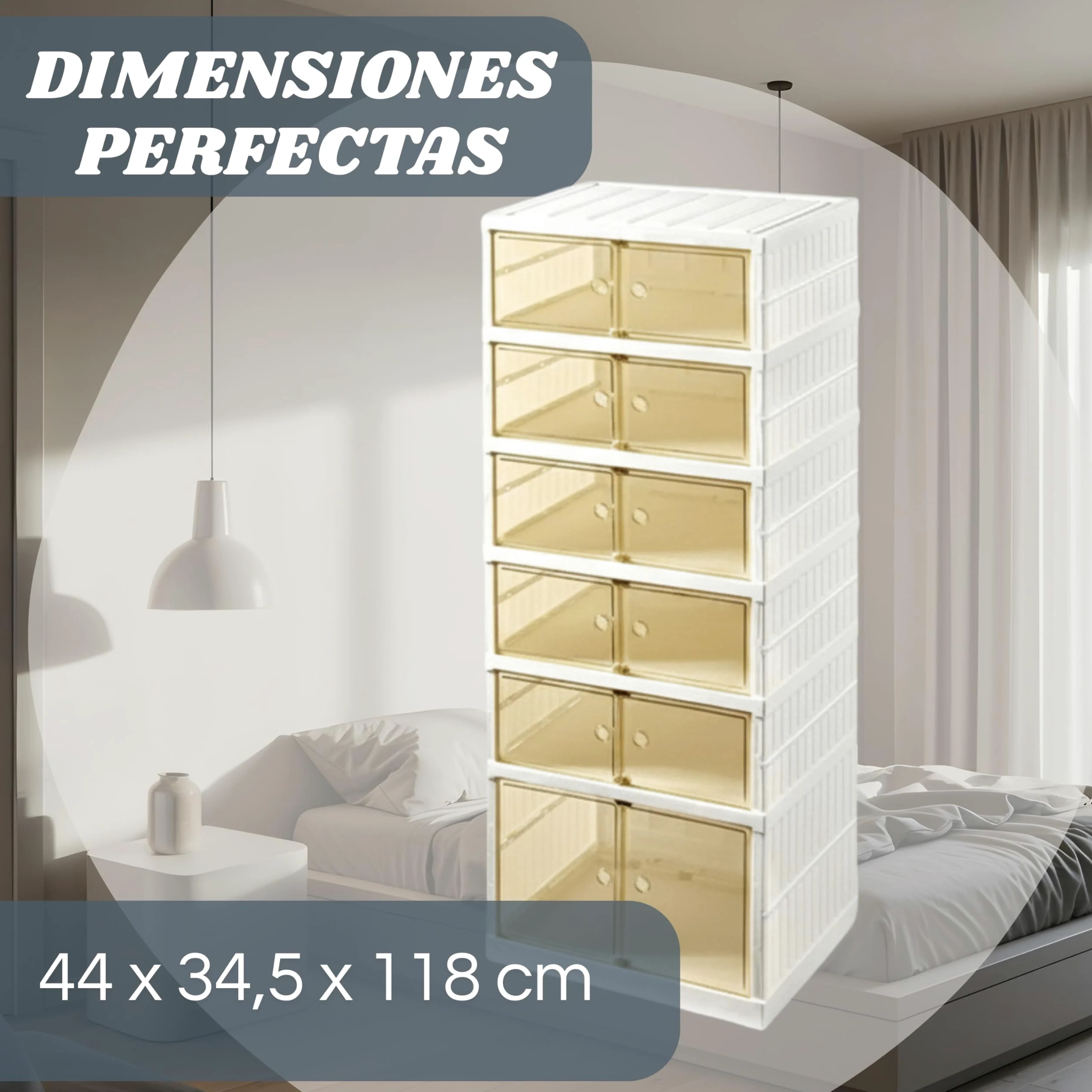 Zapatero Plegable Extensible con Puerta | 6 Niveles para 12 Pares de Zapatos | Plástico Duro Premium con Puerta Transparente y Magnética | Organizador de Armario, Baño, Cocina | 118 cm-44 cm-34.5cm
