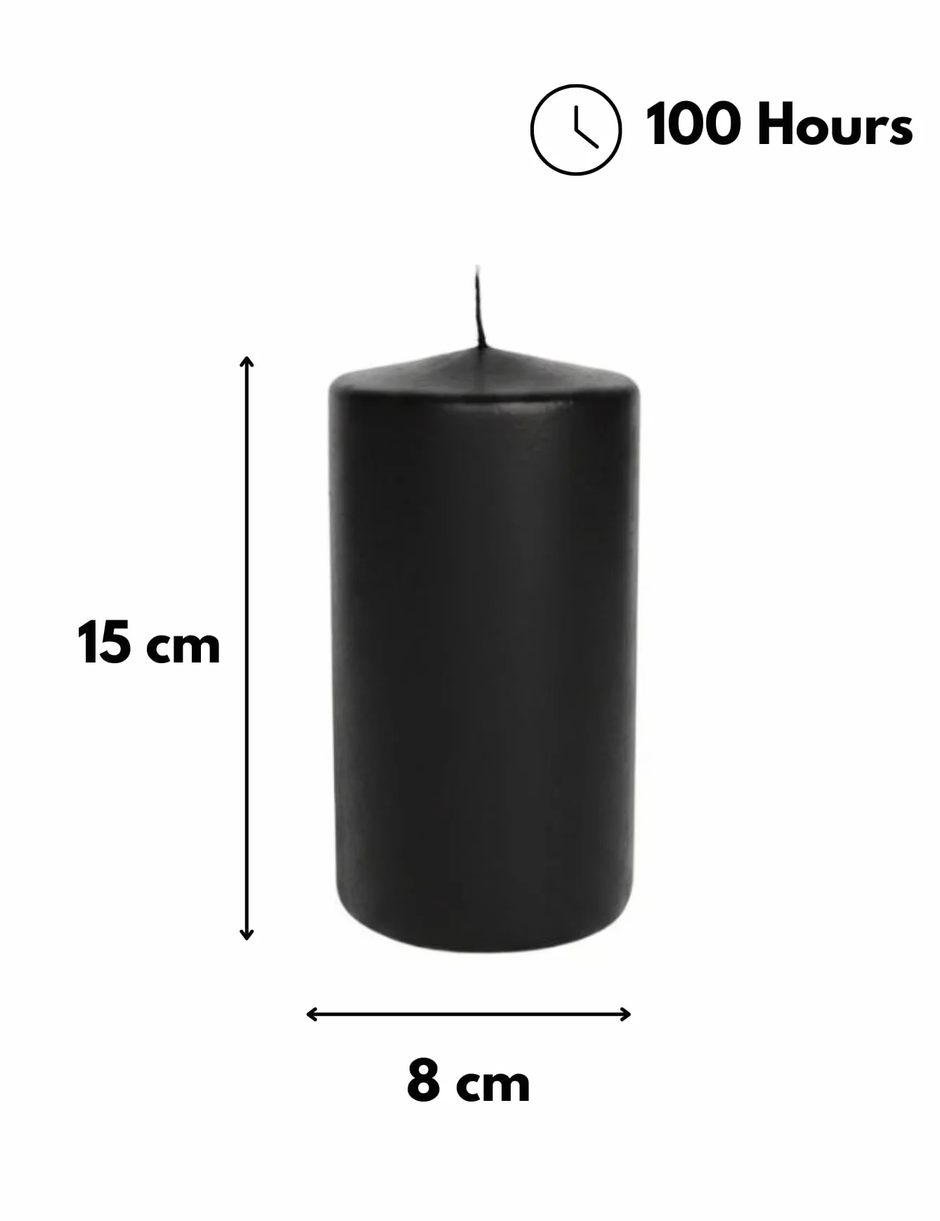 Risthò Velas de cera, color negro, diámetro 8 cm, altura 15 cm, 2 unidades, 56205_18