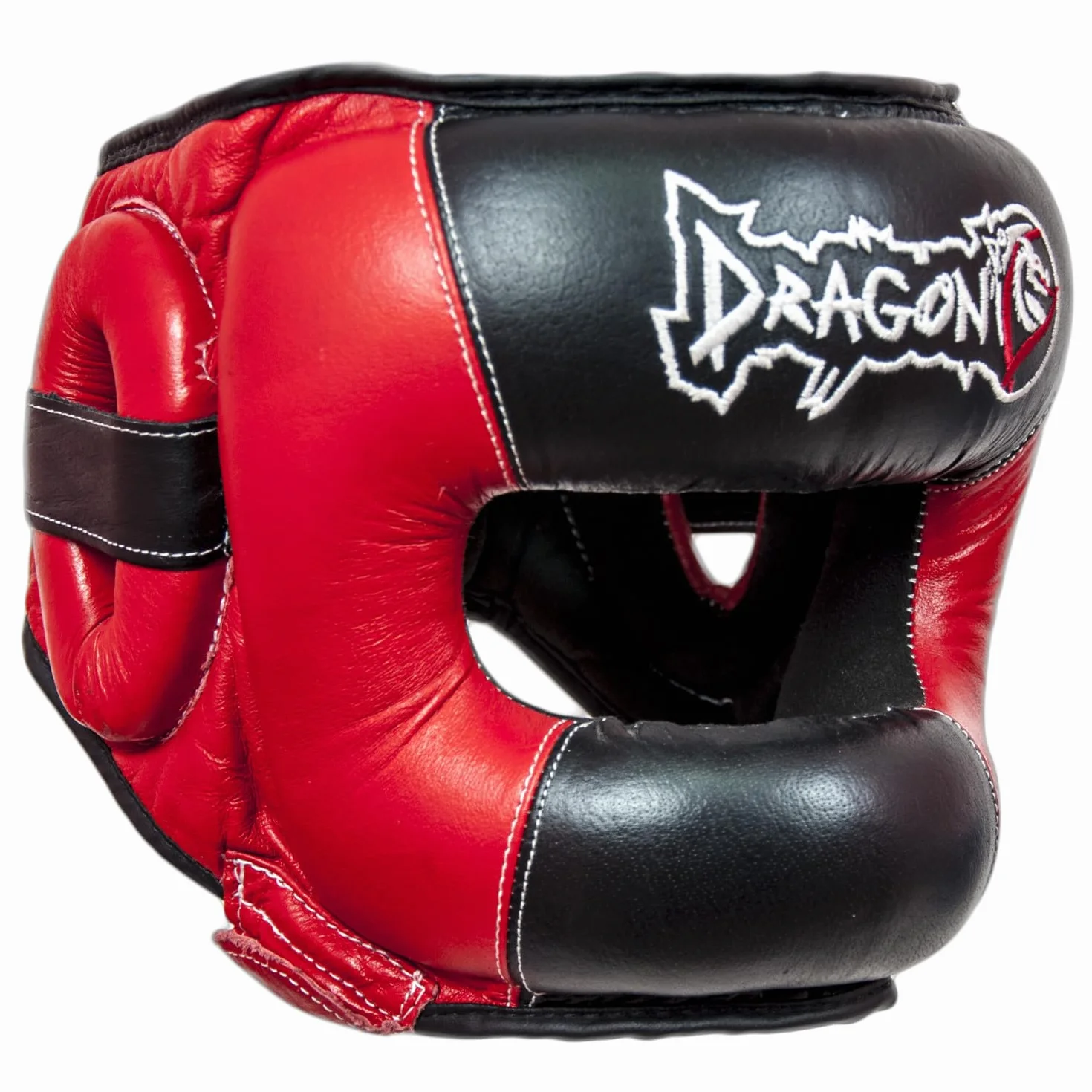 Casco de boxeo profesional de piel auténtica con protección facial de acero DragonDo 11751-L