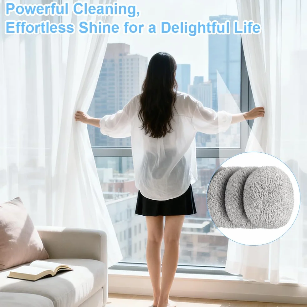 Limpiador de Ventana paño Weeper,12 Pcs de Trapo para Robot Limpiador de Ventanas,Lavable a Máquina y Reutilizable,Almohadillas de Limpieza para Robot Limpiacristales para C65、DDC55、CL3