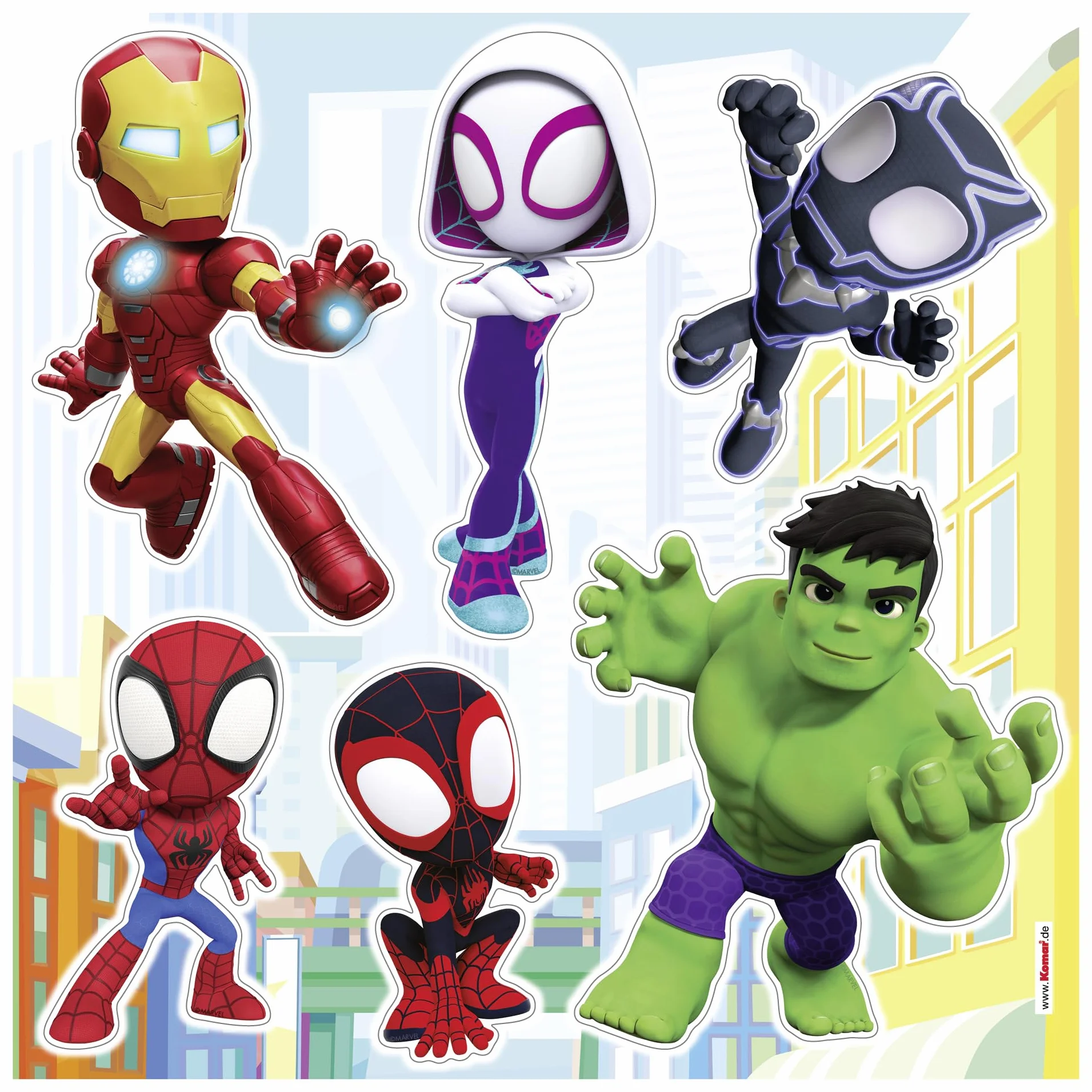 Spidey and His Amazing Friends on Adventures Adhesivo decorativo para pared Marvel 33 x 33 cm