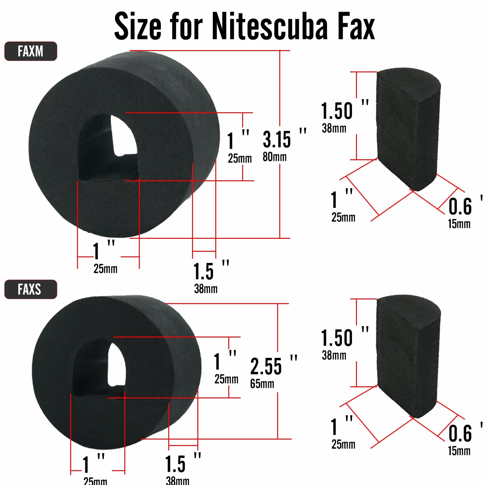 Nitescuba Faxs Jumbo Float Kit Flotabilidad para Ultralight INON Sea Arms WEEFINE Arms