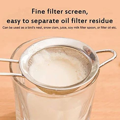 Colador de Cocina de Malla Fina de Acero Inoxidable, tamaño Grande para filtrado de Alimentos y líquidos
