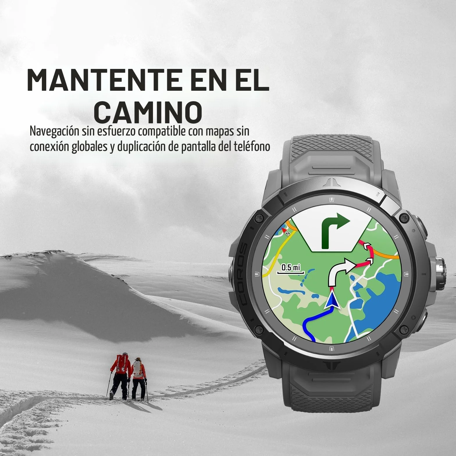 COROS VERTIX 2S Reloj GPS de Aventura, 40 días autonomía, Navegación GPS Mapas Globales sin conexión, Pulsómetro, Negro Espacial