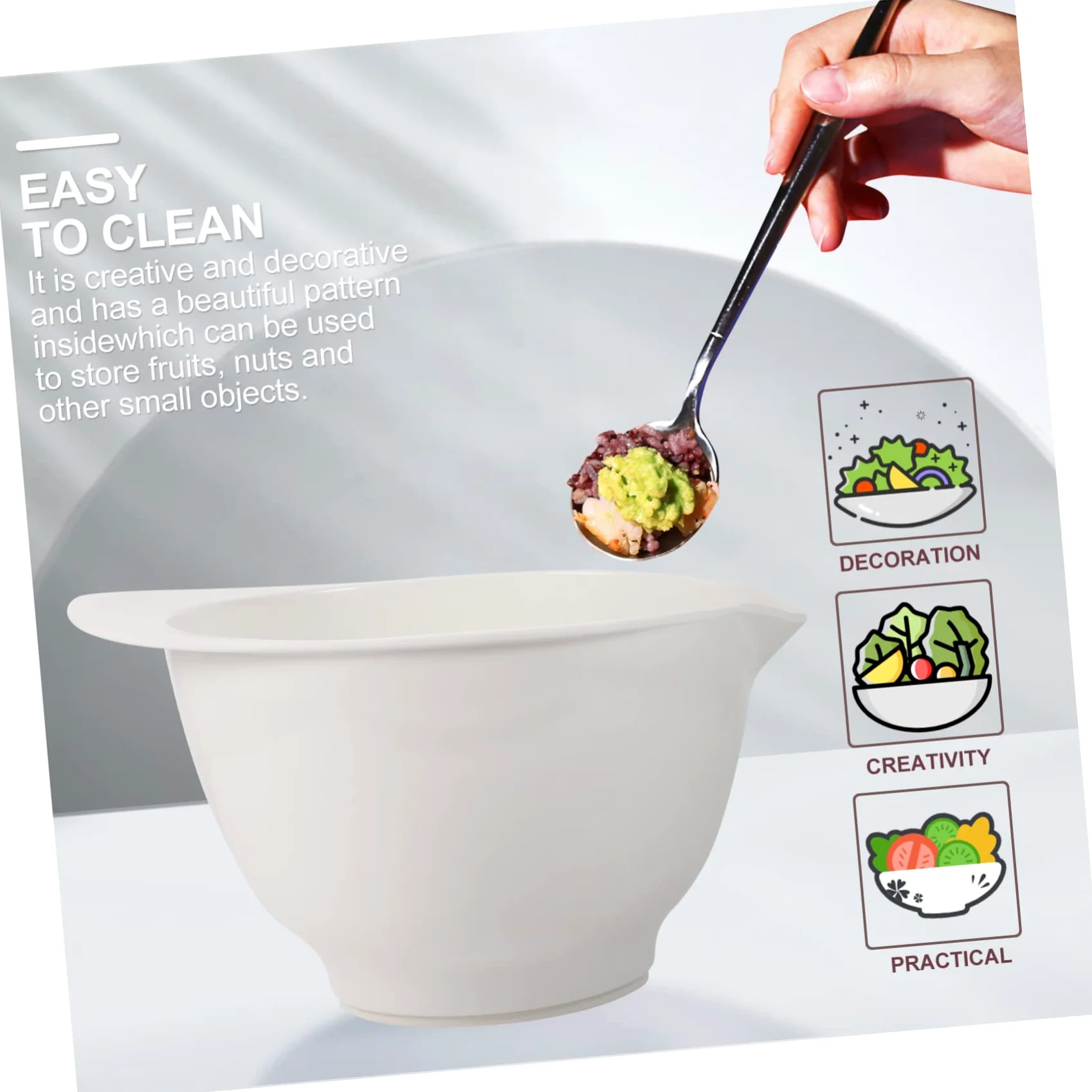MAGICLULU 1pieza Tazón De Multifuncional Para Hornear y Servir Tazón De Ensalada y Huevos Color Para Cocina y Comidas Diarias