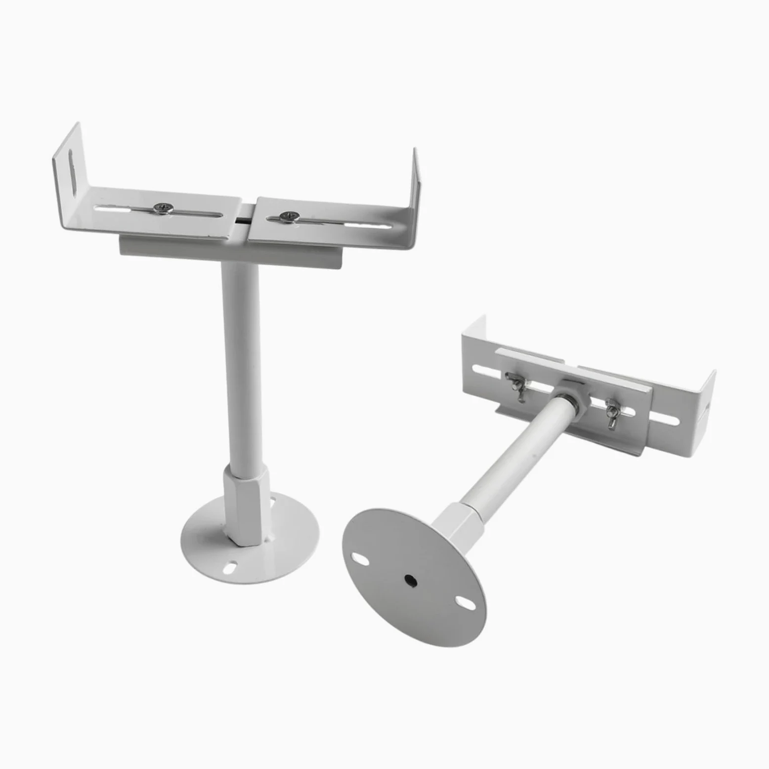 Soportes de suelo ajustables de aluminio para radiadores de hierro fundido, altura ajustable de 11 a 36 cm, color blanco, paquete de 2 patas resistentes a la niebla de sal para un posicionamiento