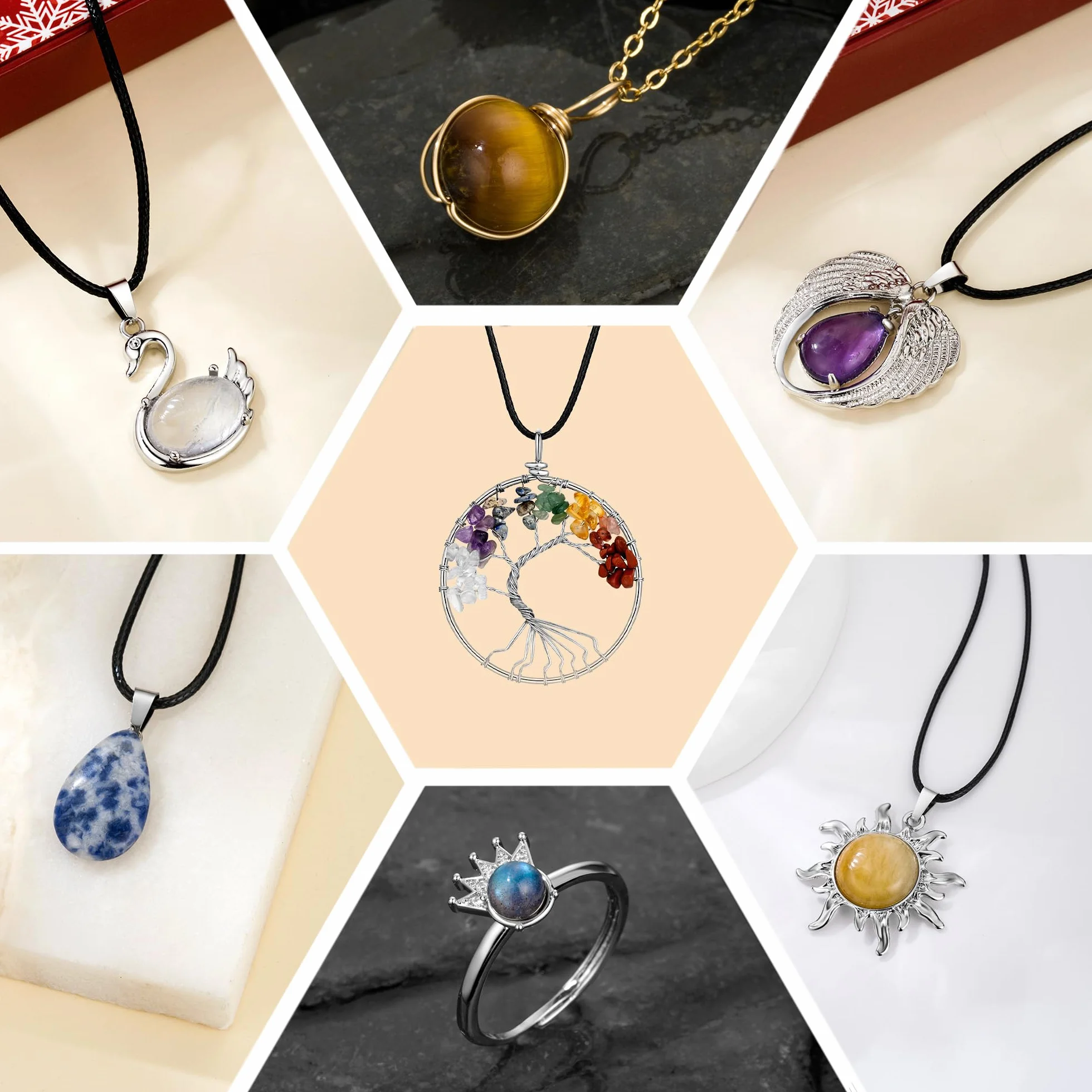 Calendario De Adviento 2025 Joyería Cristal Mujeres Niñas 24 Sorpresas Navideñas Collares Pulseras Pendientes Anillos Piedras Preciosas Naturales