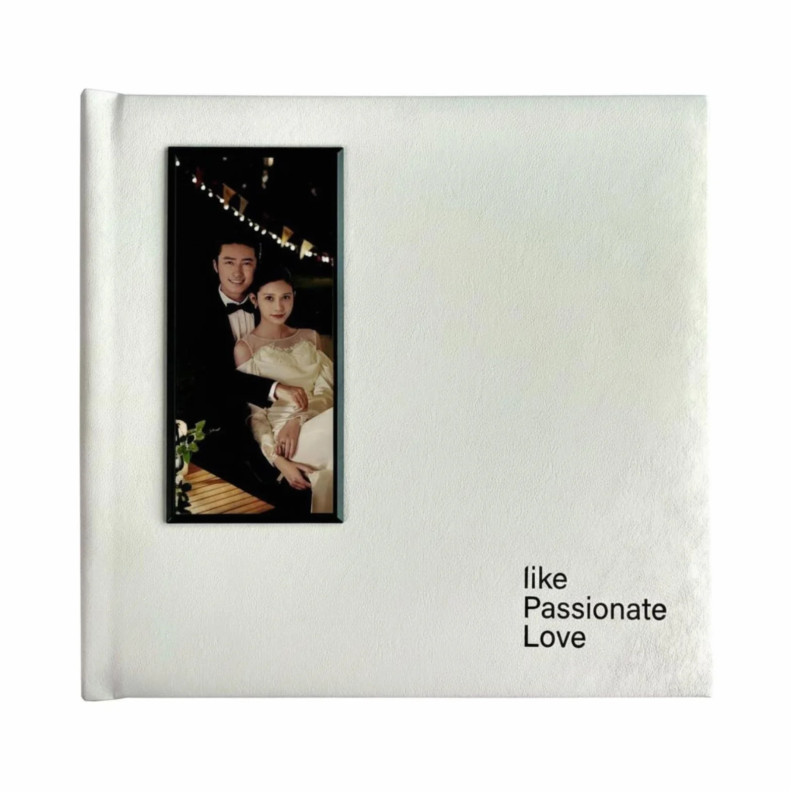Amagogo Álbum de Fotos de Boda Álbum Libro Memoria Cuaderno Scrapbook con Páginas Lisas sin Huecos Tapa de Cuero PU Refinada Personalización de Portada, Blanco, Blanco, 10 10 Pulgadas 25.4 25.4cm