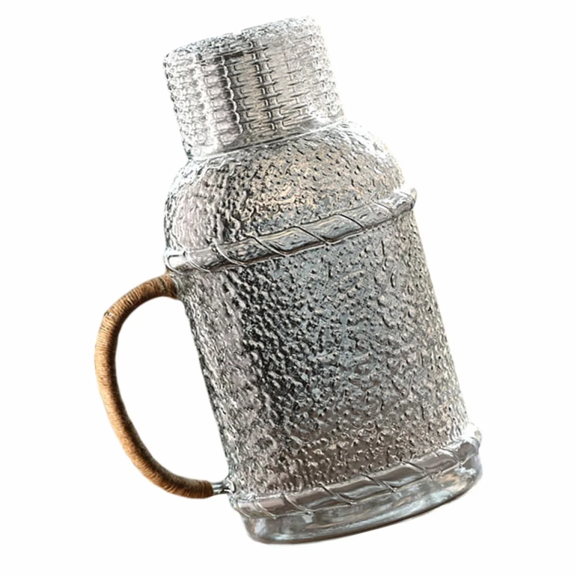 SHOWERORO Jarra de Vidrio para Agua Resistente Altas Temperaturas con Tapa Gran Capacidad para Bebidas Frías y Calientes para Uso Doméstico y Fiestas