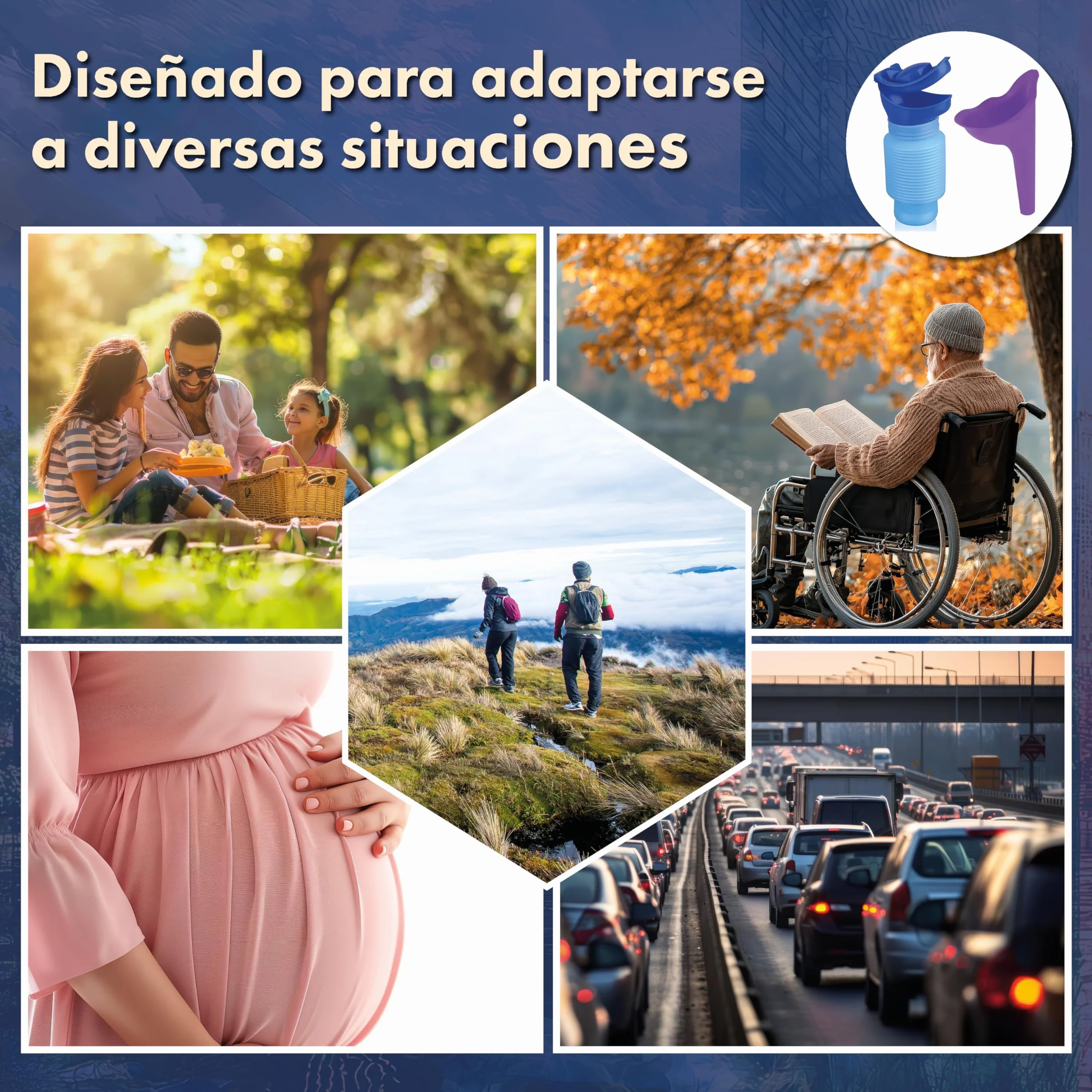 Pack urinario transportable de Emergencia para Hombres Mujeres y niños