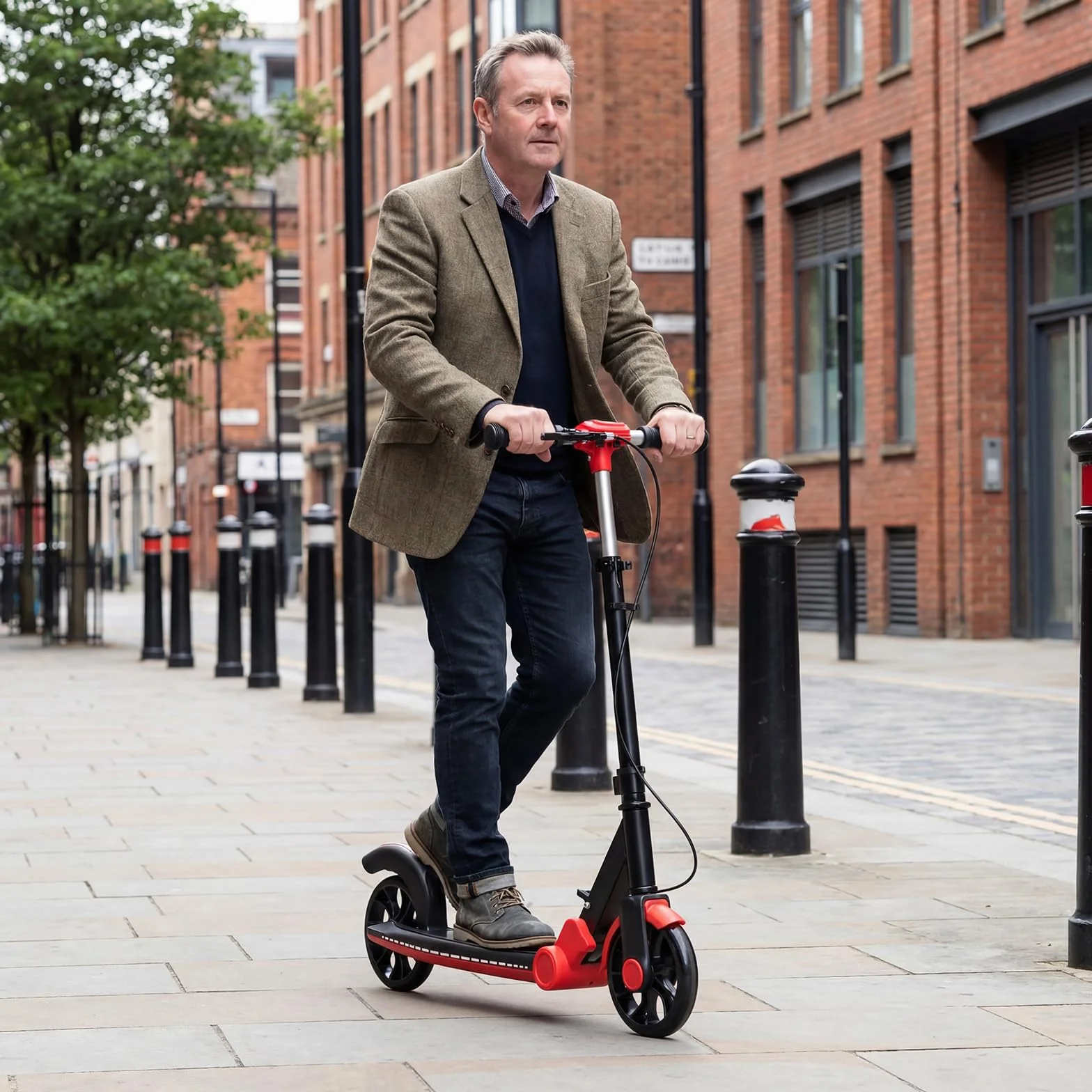 COSTWAY Patinete Plegable con LED Luminosas, Scooter Urbano de Altura Ajustable para Adolescentes y Adultos, Carga 100kg