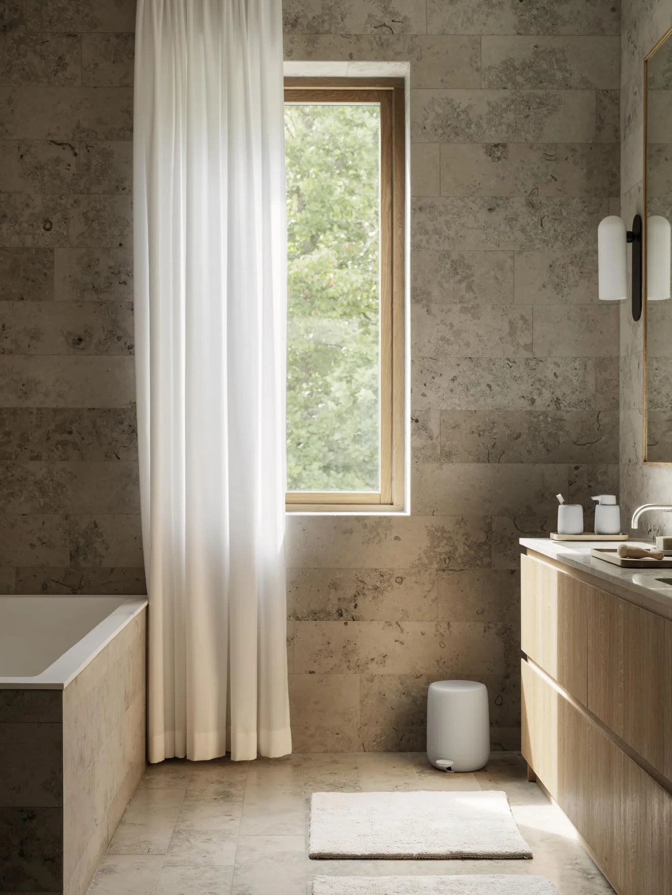 blomus -Sono- Vaso para cepillos de Dientes de cerámica, Moonbeam, Soporte para Cepillo de Dientes con Espacio para Cepillo de Dientes y Pasta de Dientes, Tacto Suave, Exclusivo Accesorio de baño