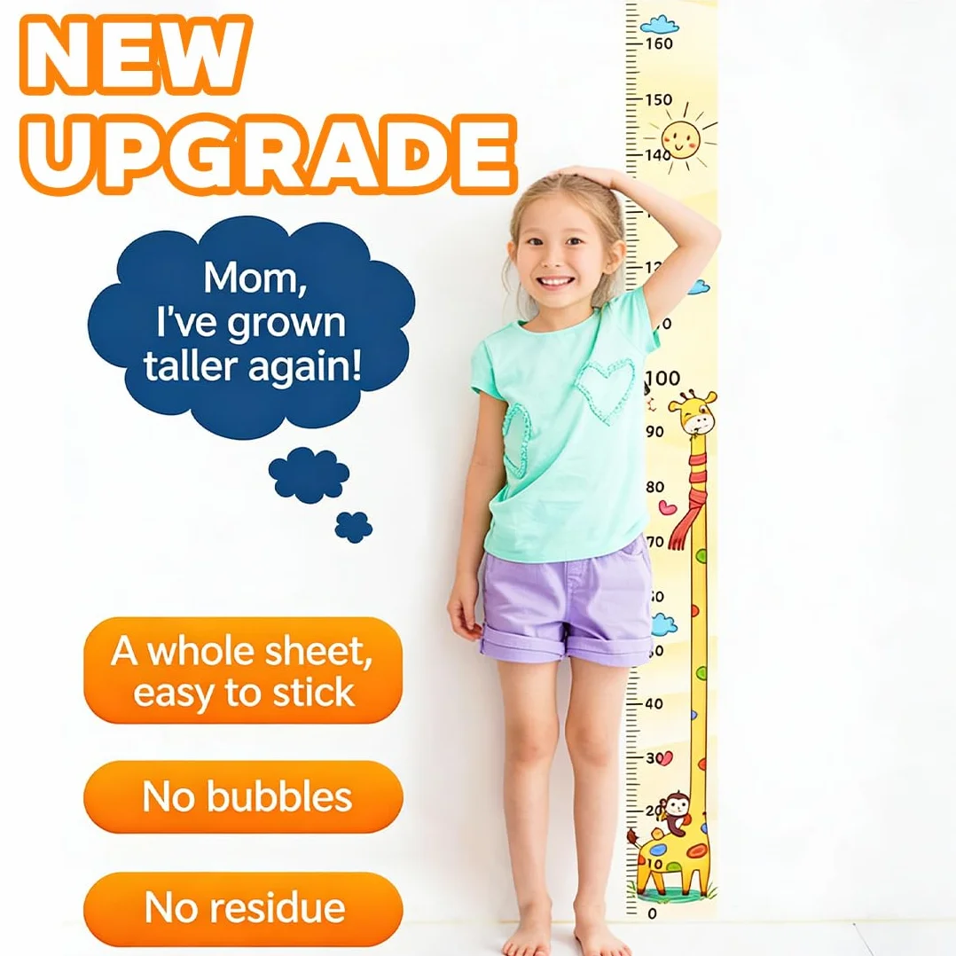 Medidor Altura Niños Pared Montado 0-200cm Tabla Crecimiento Decoración Habitación Infantil