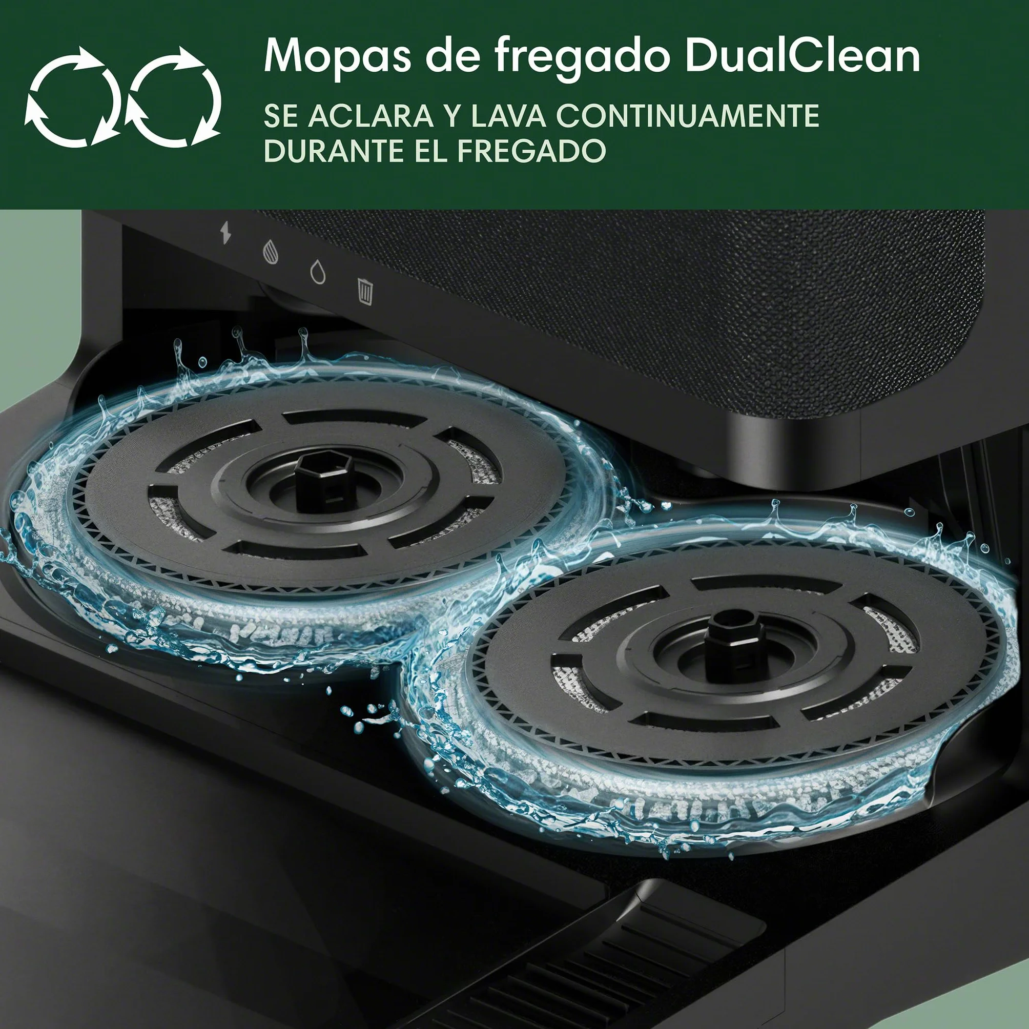 iRobot Roomba Plus 405 Combo con Base AutoWash multifunción y autolimpiable, Lavado y Secado mopas DualClean elevables, Clearview LiDAR, 75 días de autovaciado, Doble fregado con SmartScrub, App_N